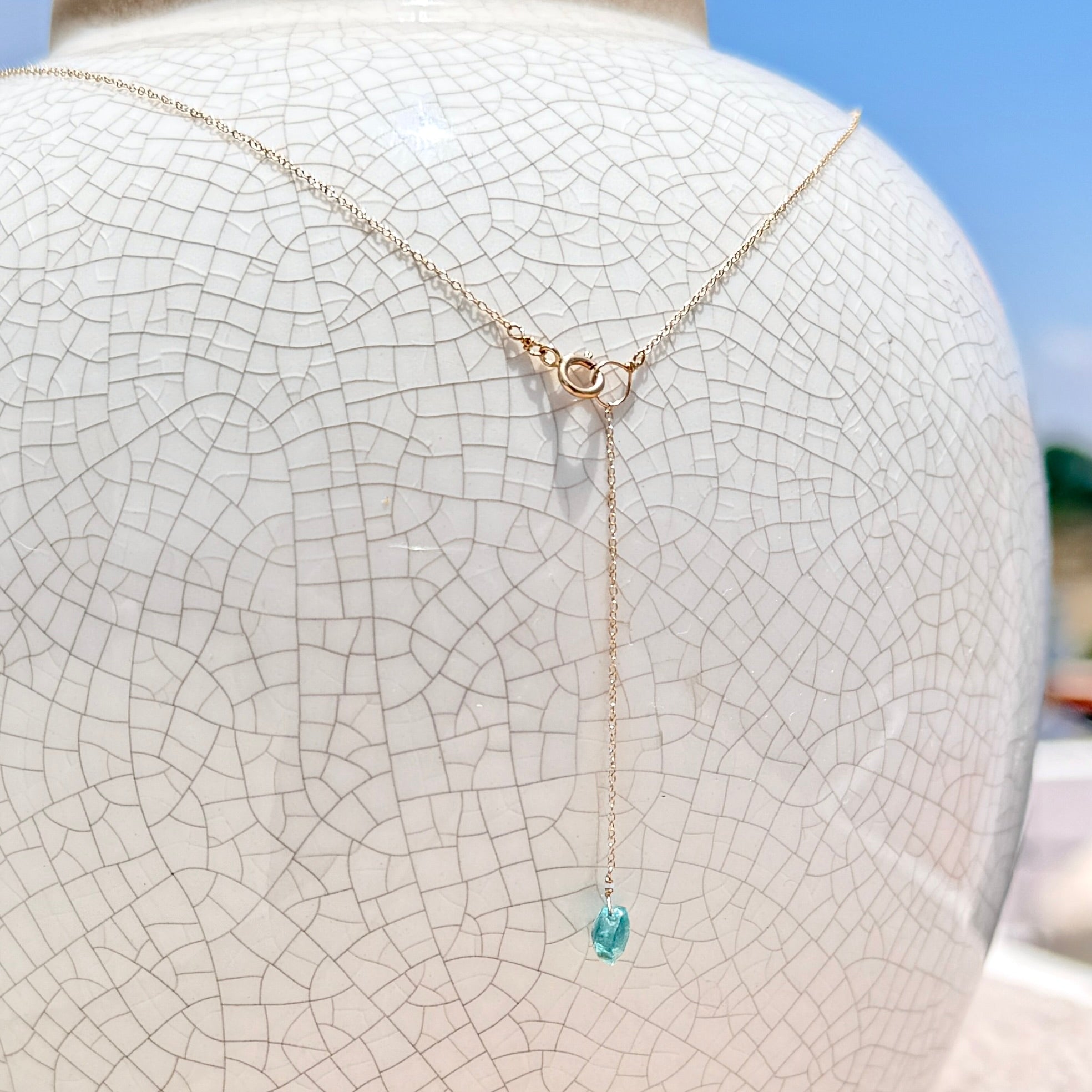 14k Gold Chain Necklace w/ Keshi Pearl