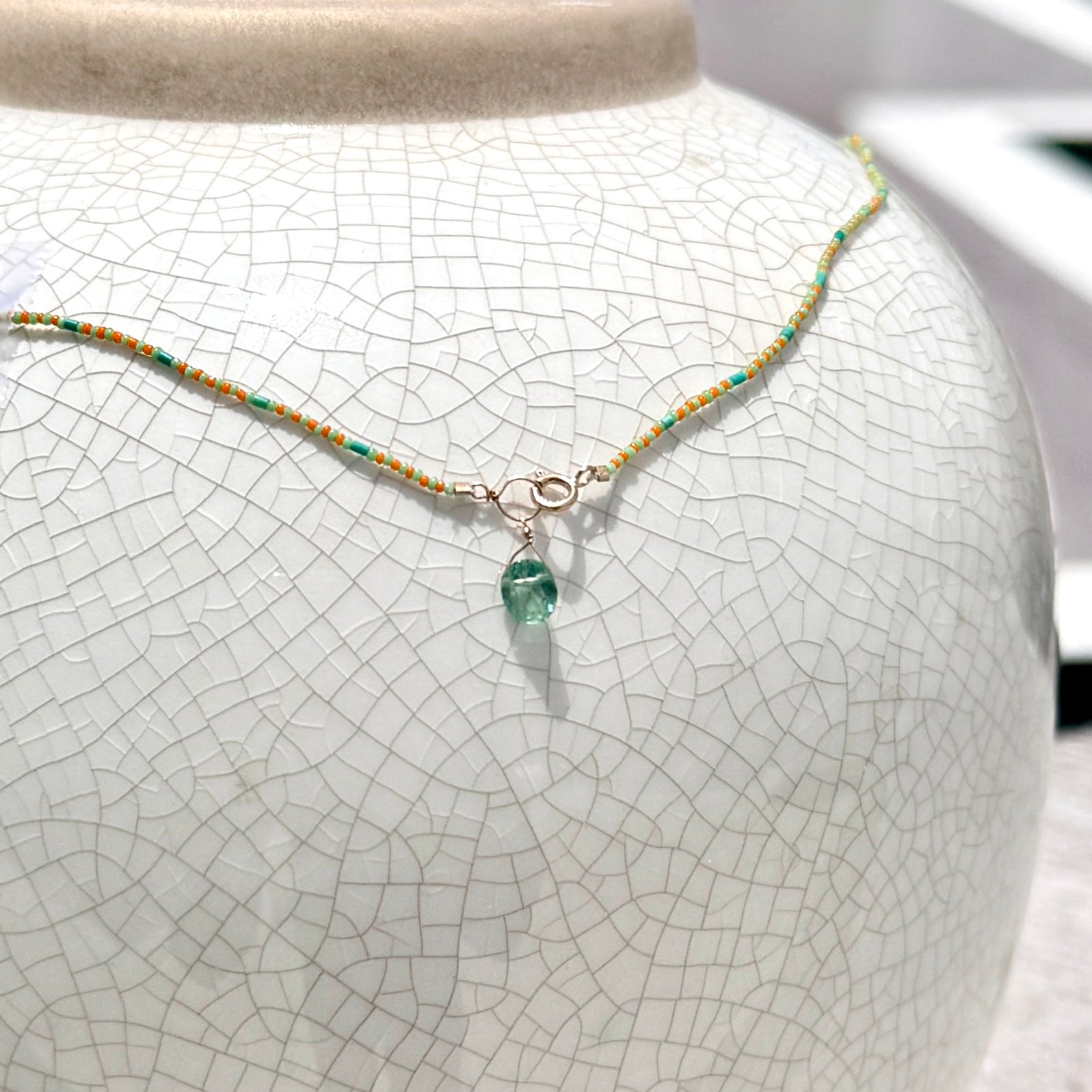 String Beaded Necklace w/ Antique Italian Beads & Afghan Turquoise