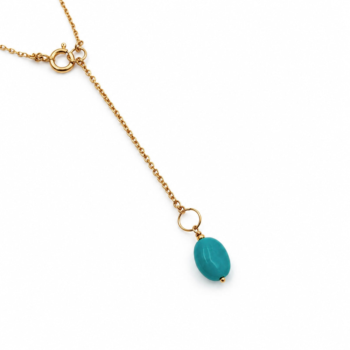 String Necklace w/ Turquoise & Gold-Plated Antique Italian Beads