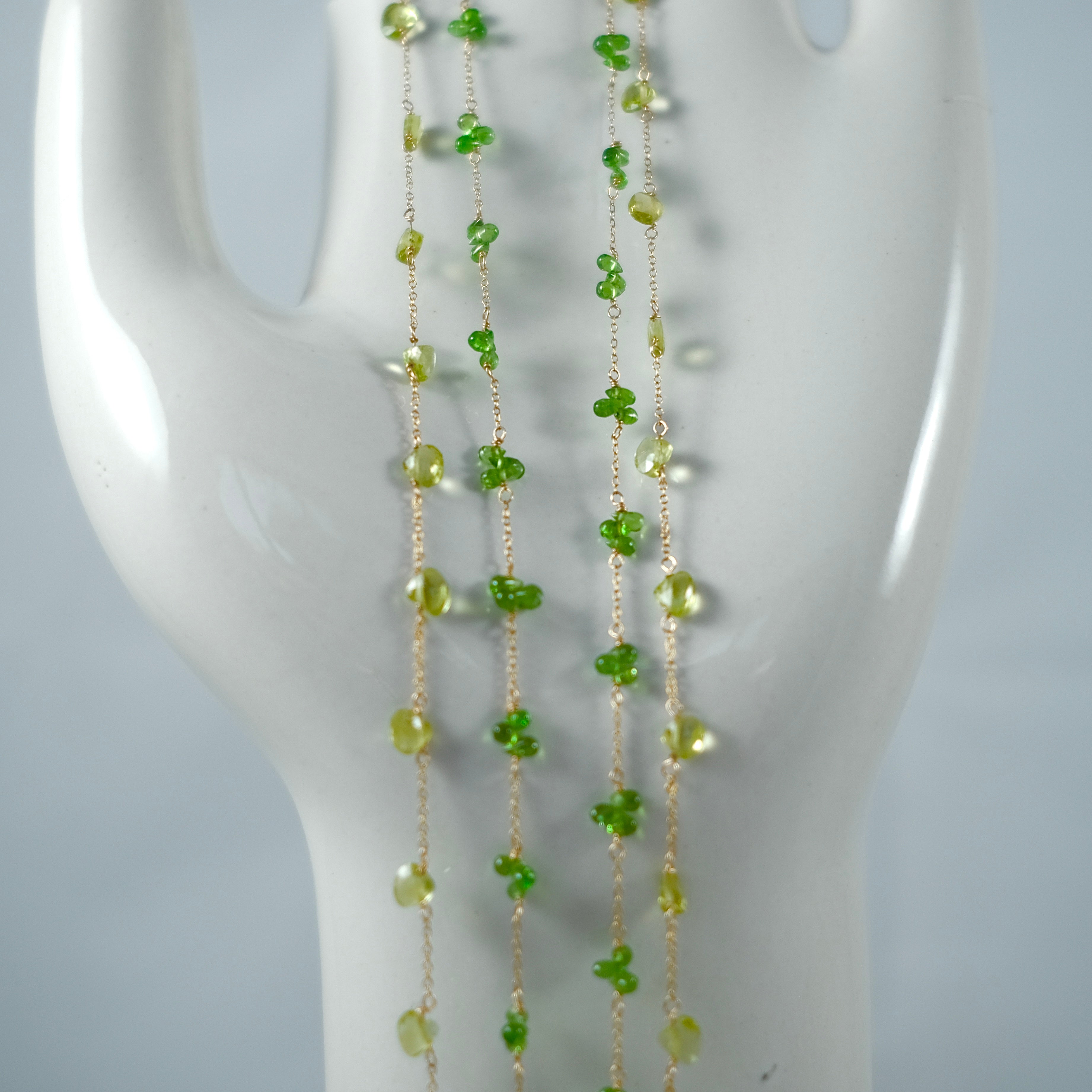 14k Gold Chain Necklace w/ Tsavorite