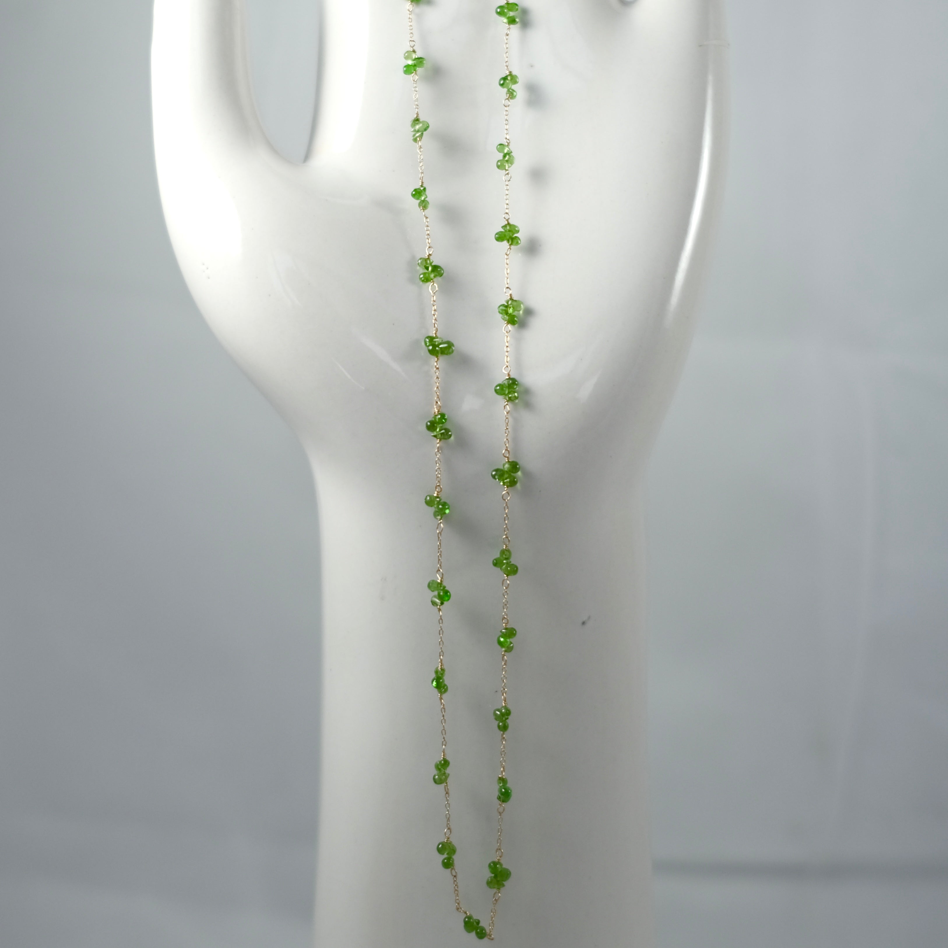 14k Gold Chain Necklace w/ Tsavorite