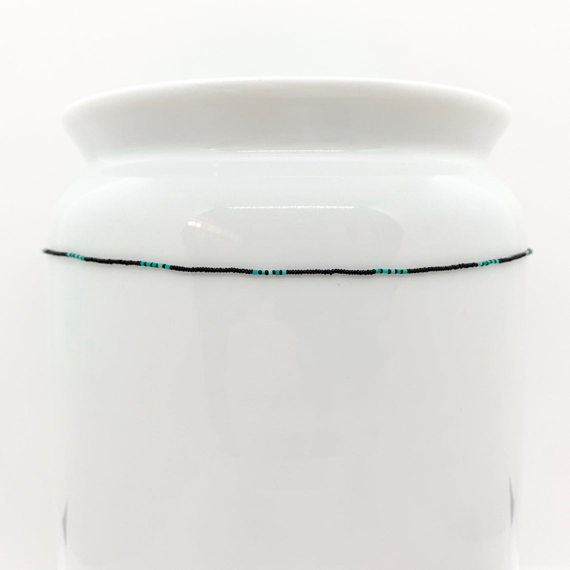 String Beaded Necklace w/ Turquoise Beads & Antique Italian Beads