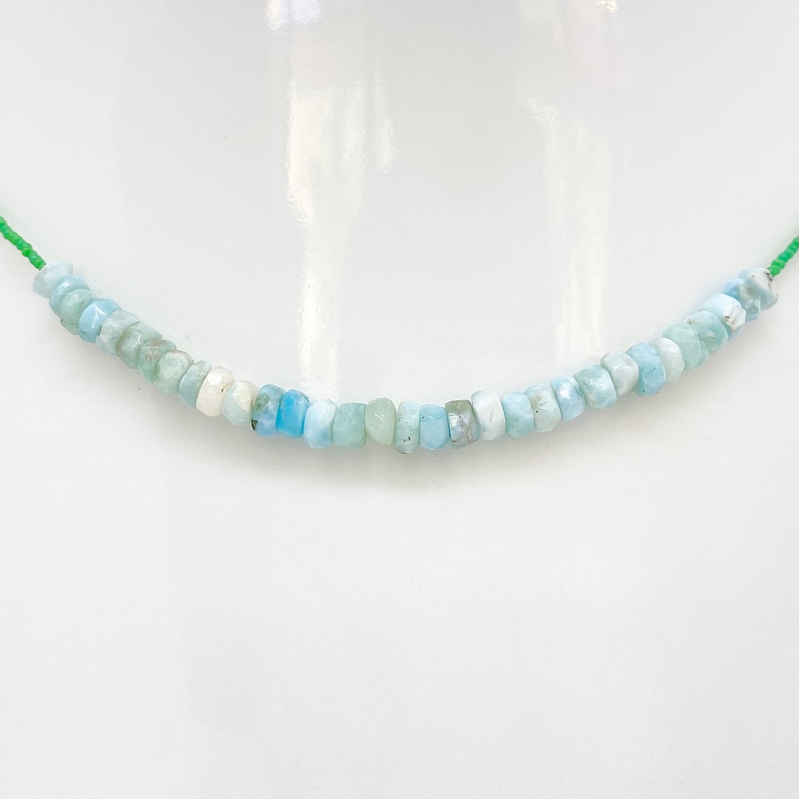 String Beaded Necklace w/ Opal & Antique Italian Beads