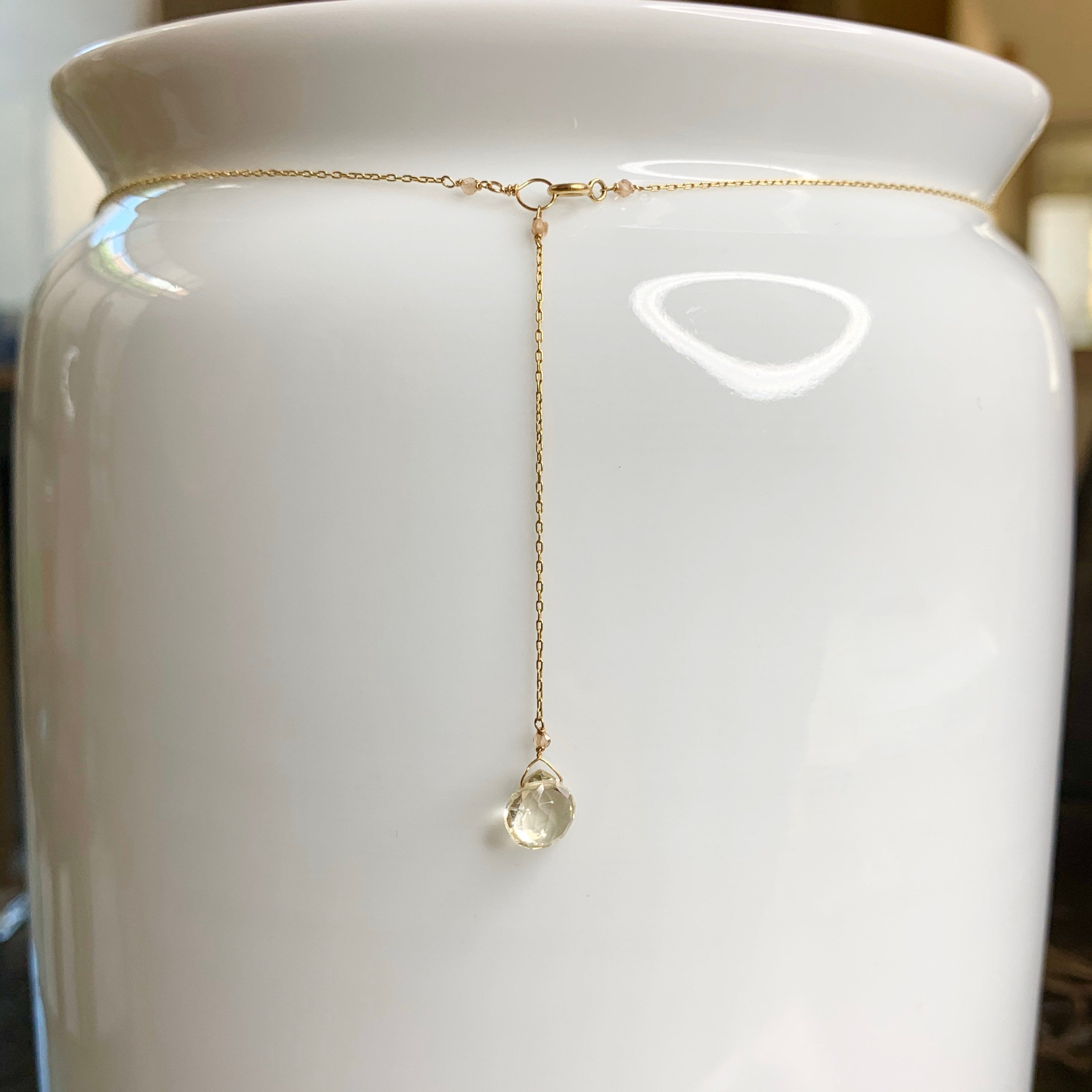 14k Gold Chain Necklace w/ 18k Gold Daisy, Coral, Freshwater Pearls, Cubic Zirconia, Quartz, Opal & Antique Italian Beads