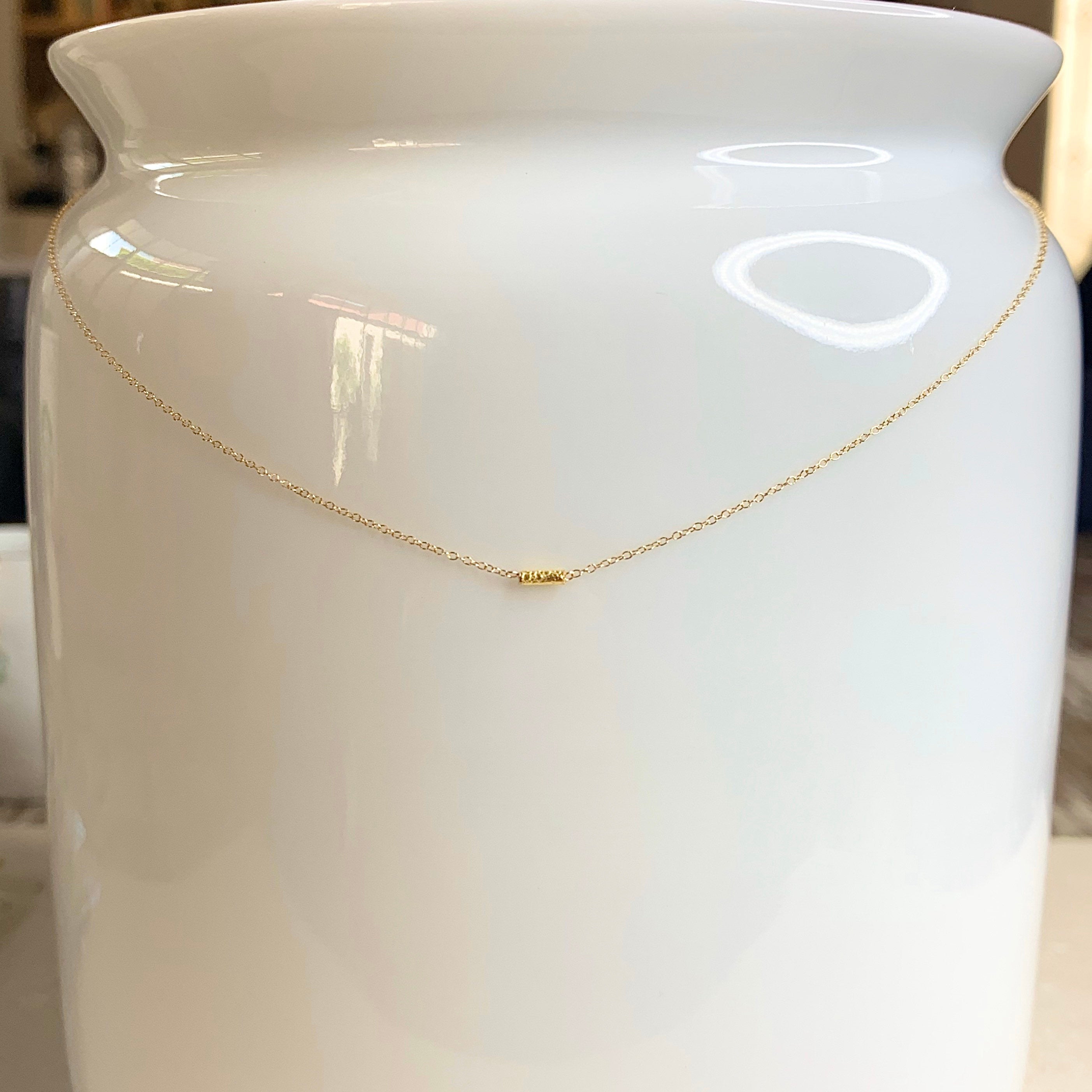 14k Gold Chain Necklace w/ 18k Gold Pendant