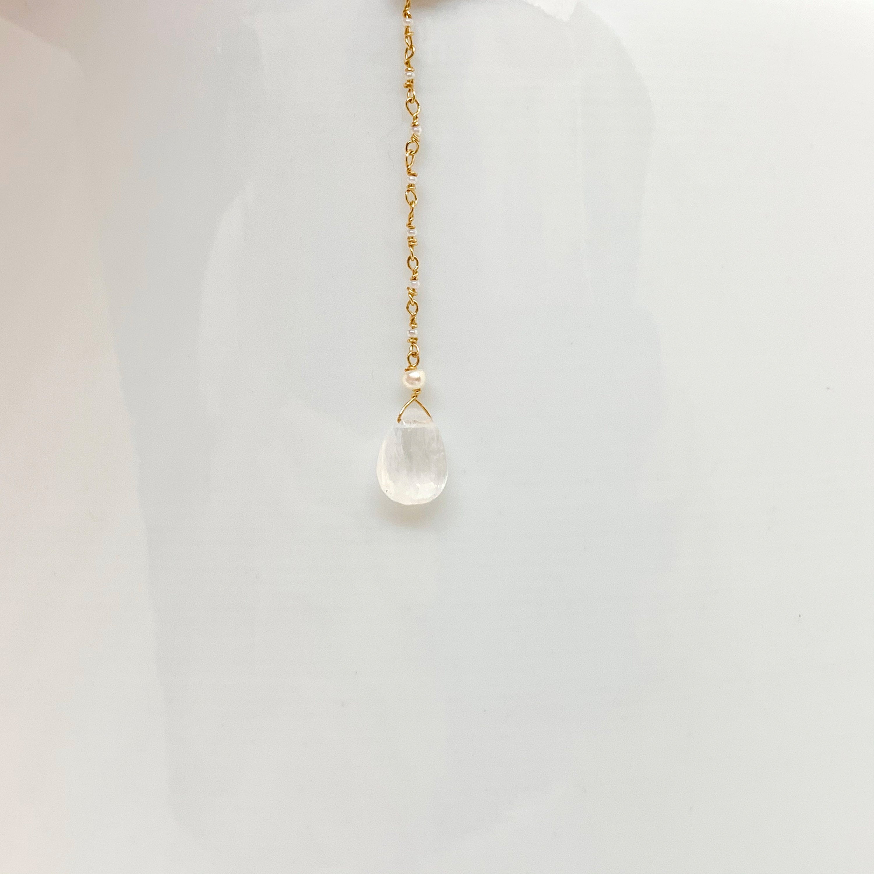 14k Gold Chain Necklace w/ Keshi Pearls, 18k Gold Daisies, 18k Gold Nuggets & Antique Italian Beads