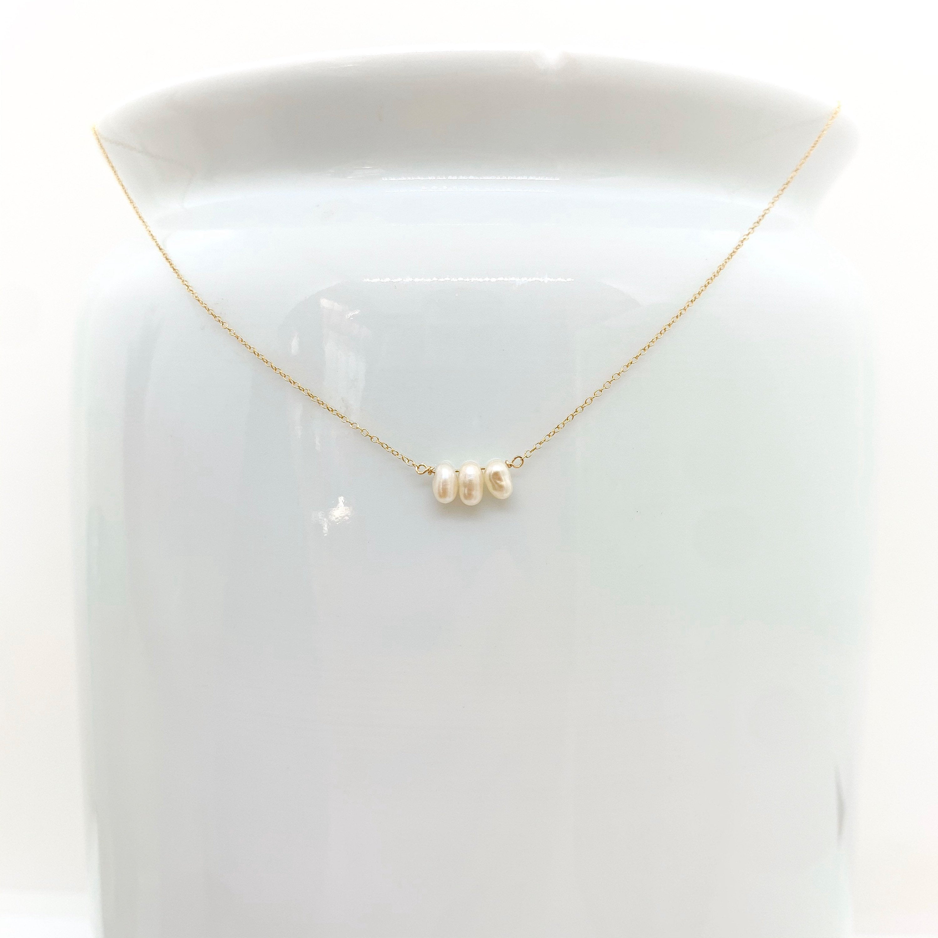 14k Yellow Gold Chain Necklace w/ Mystic Topaz & Freshwater Pearls