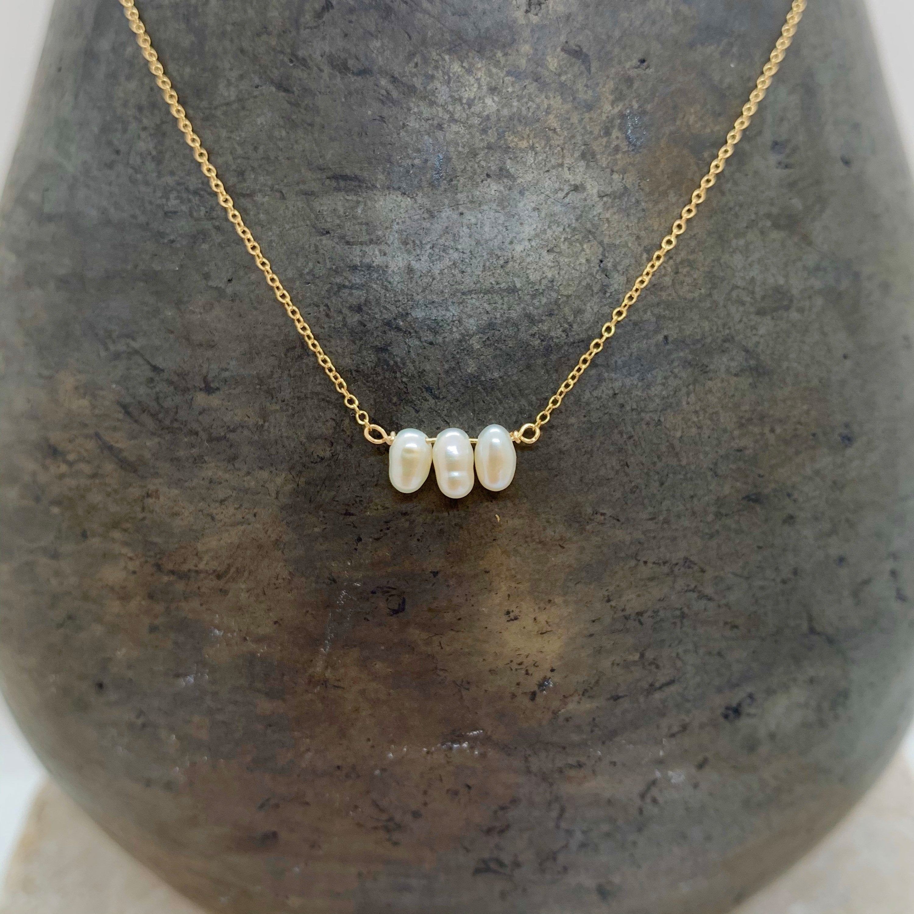 14k Yellow Gold Chain Necklace w/ Mystic Topaz & Freshwater Pearls