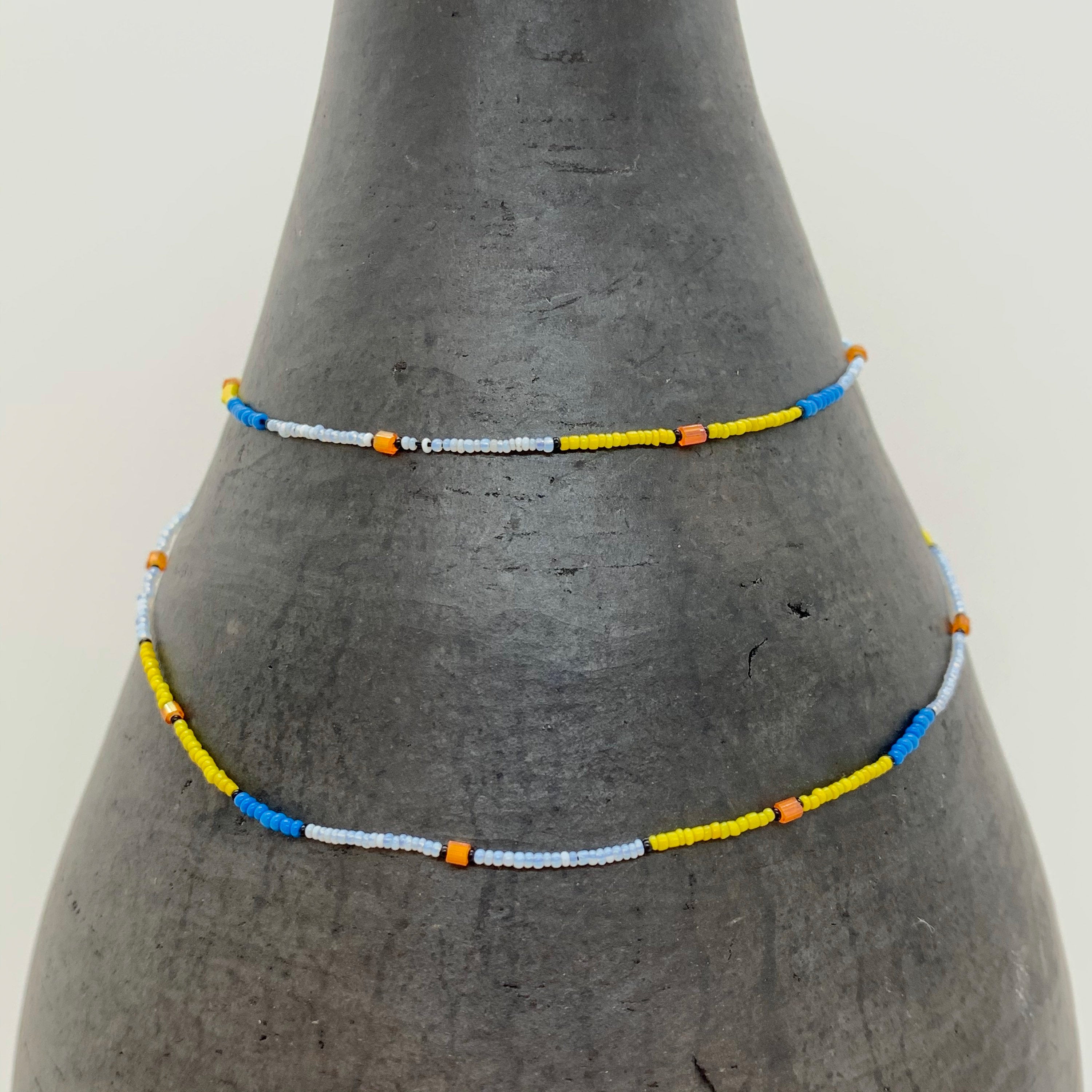 String Beaded Necklace w/ Antique Italian Beads