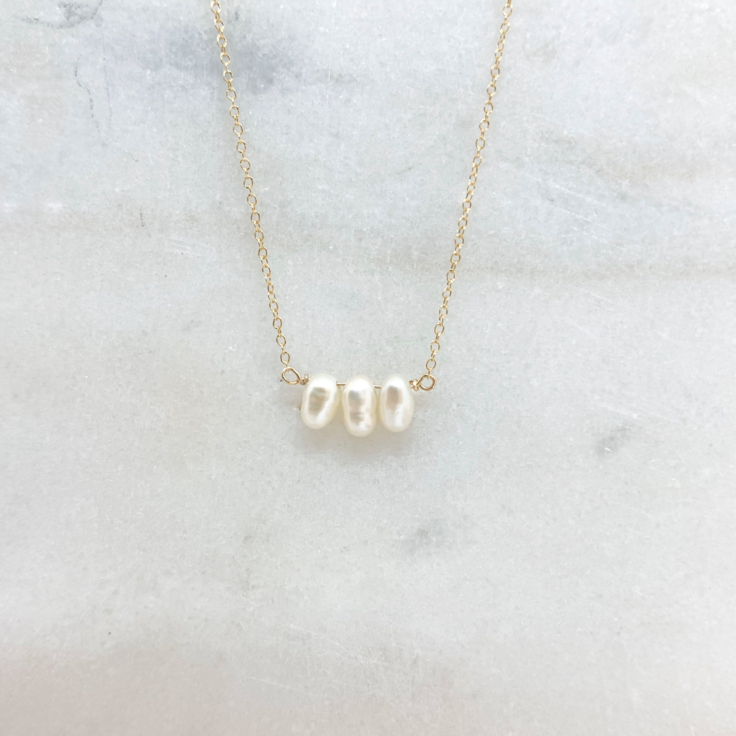 14k Yellow Gold Chain Necklace w/ Mystic Topaz & Freshwater Pearls