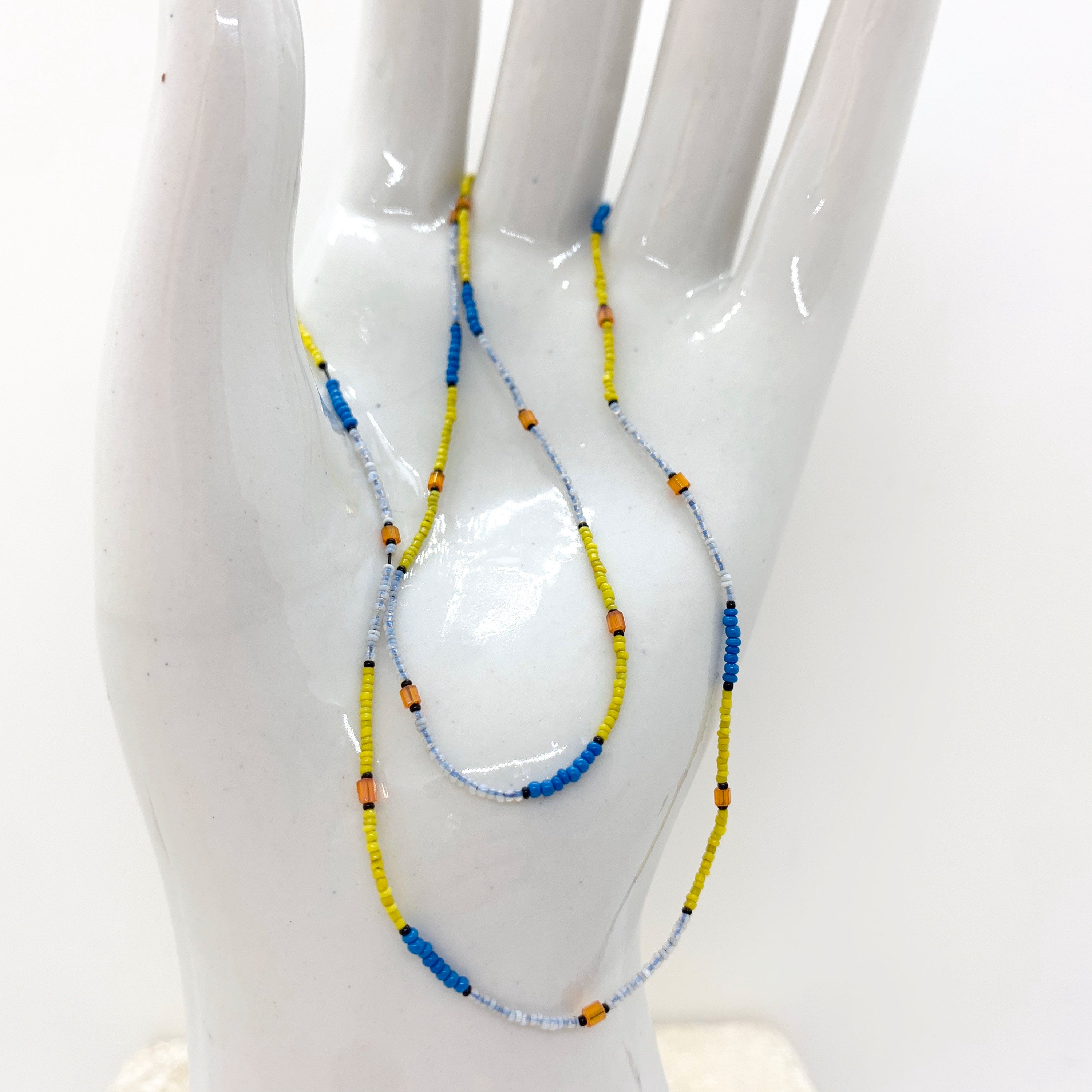 String Beaded Necklace w/ Antique Italian Beads