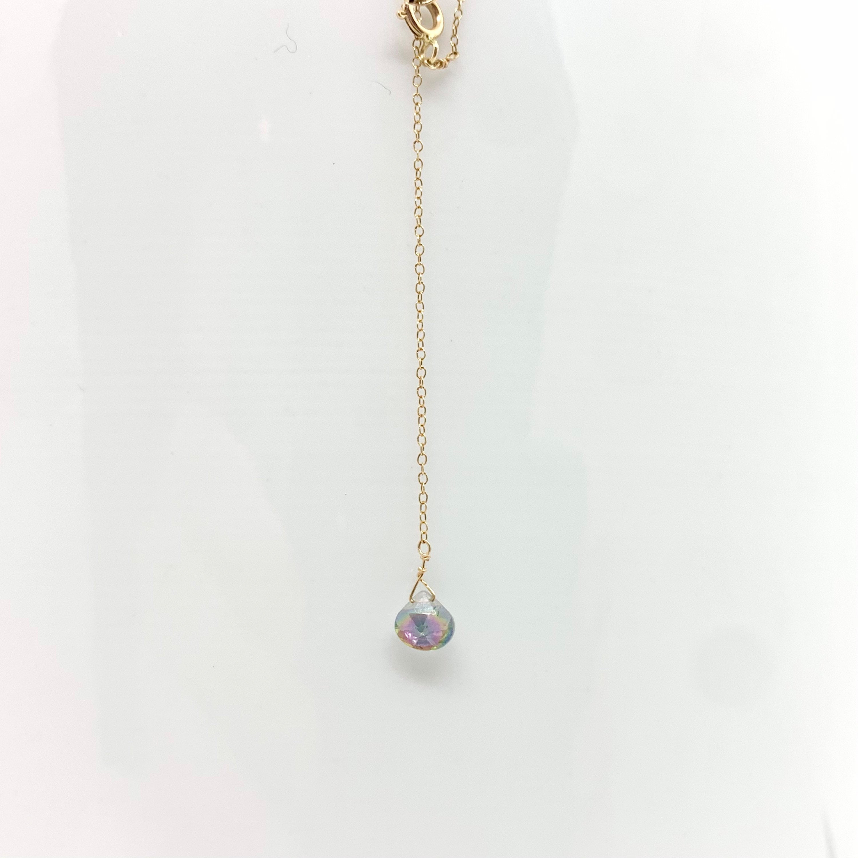 14k Gold Chain Necklace w/ Diamond, 18k Gold Nugget & Antique Italian Beads