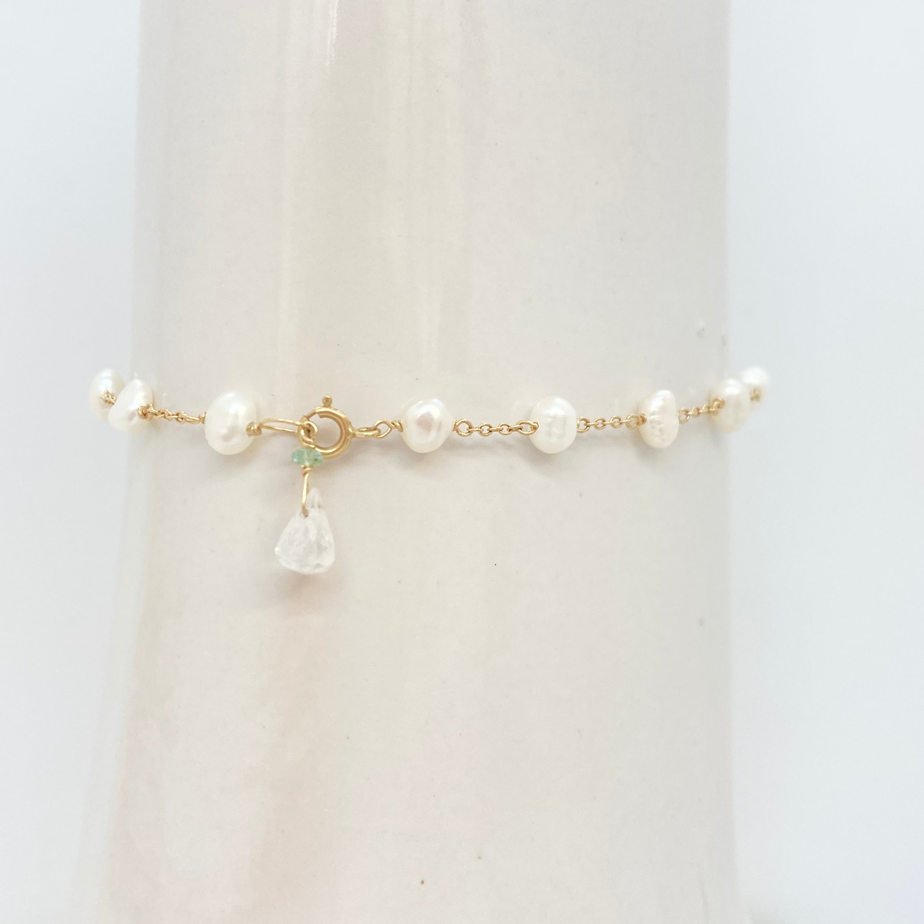 14k Gold Chain Bracelet w/ Freshwater Pearls