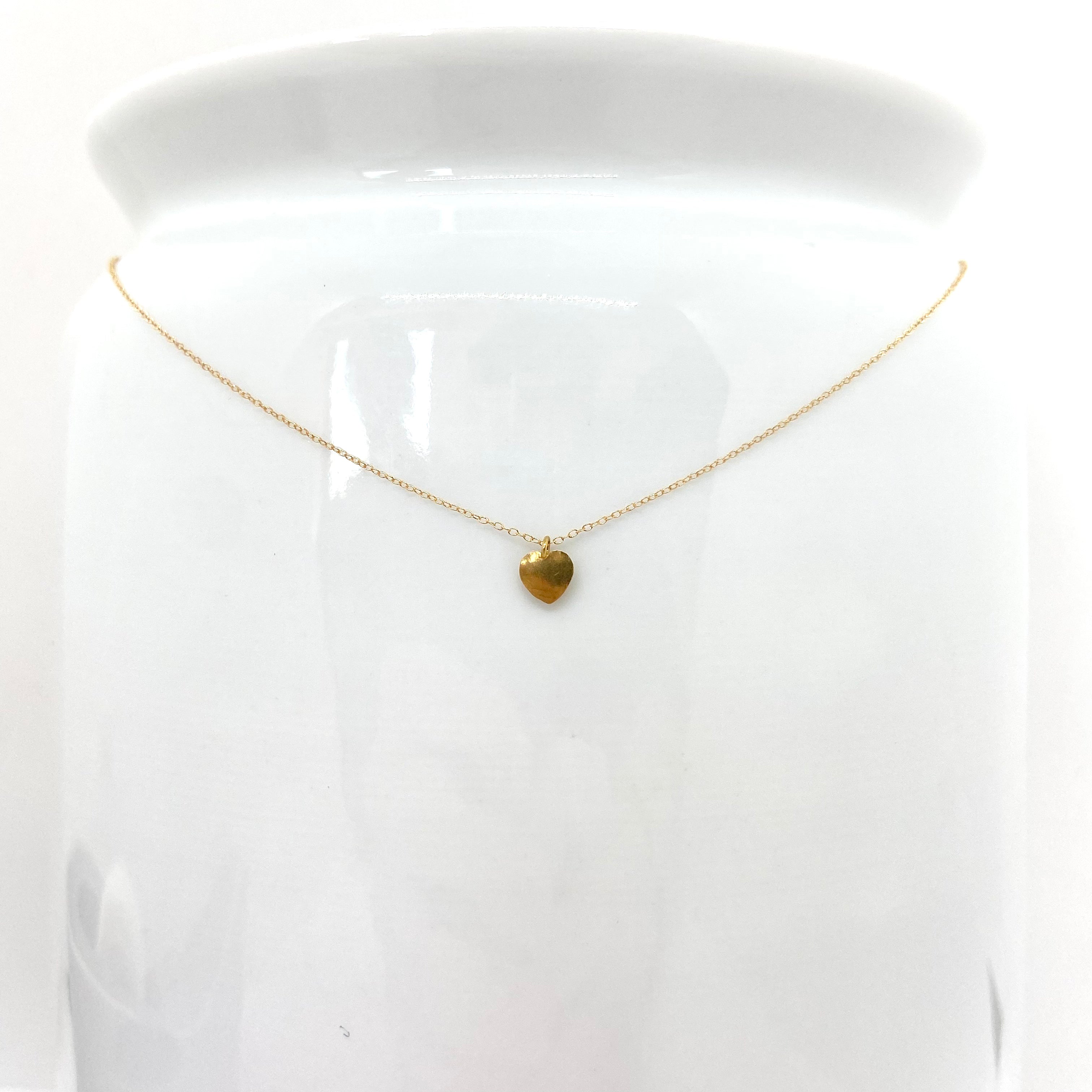 14k Gold Chain Necklace w/ 18k Gold Heart Pendant