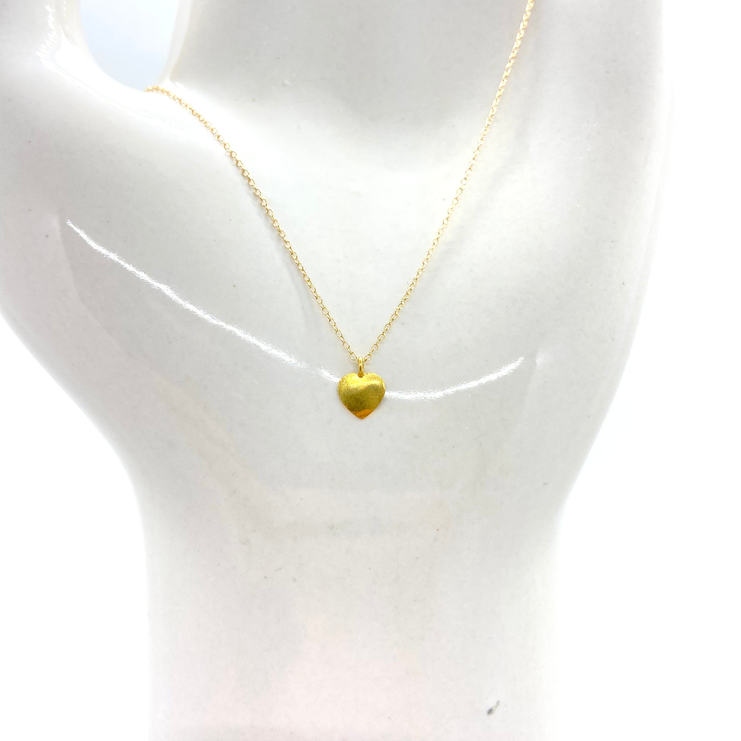 14k Gold Chain Necklace w/ 18k Gold Heart