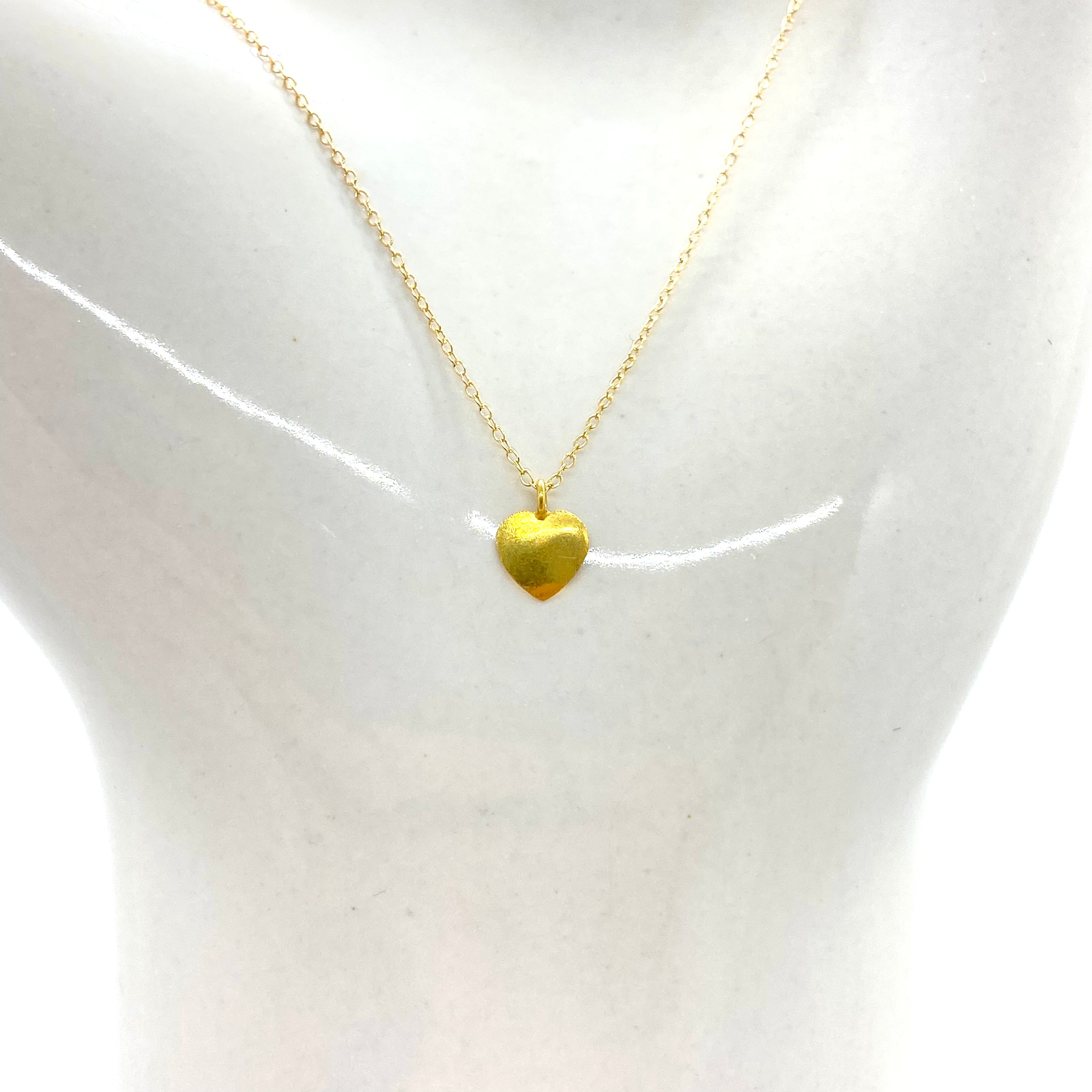 14k Gold Chain Necklace w/ 18k Gold Heart