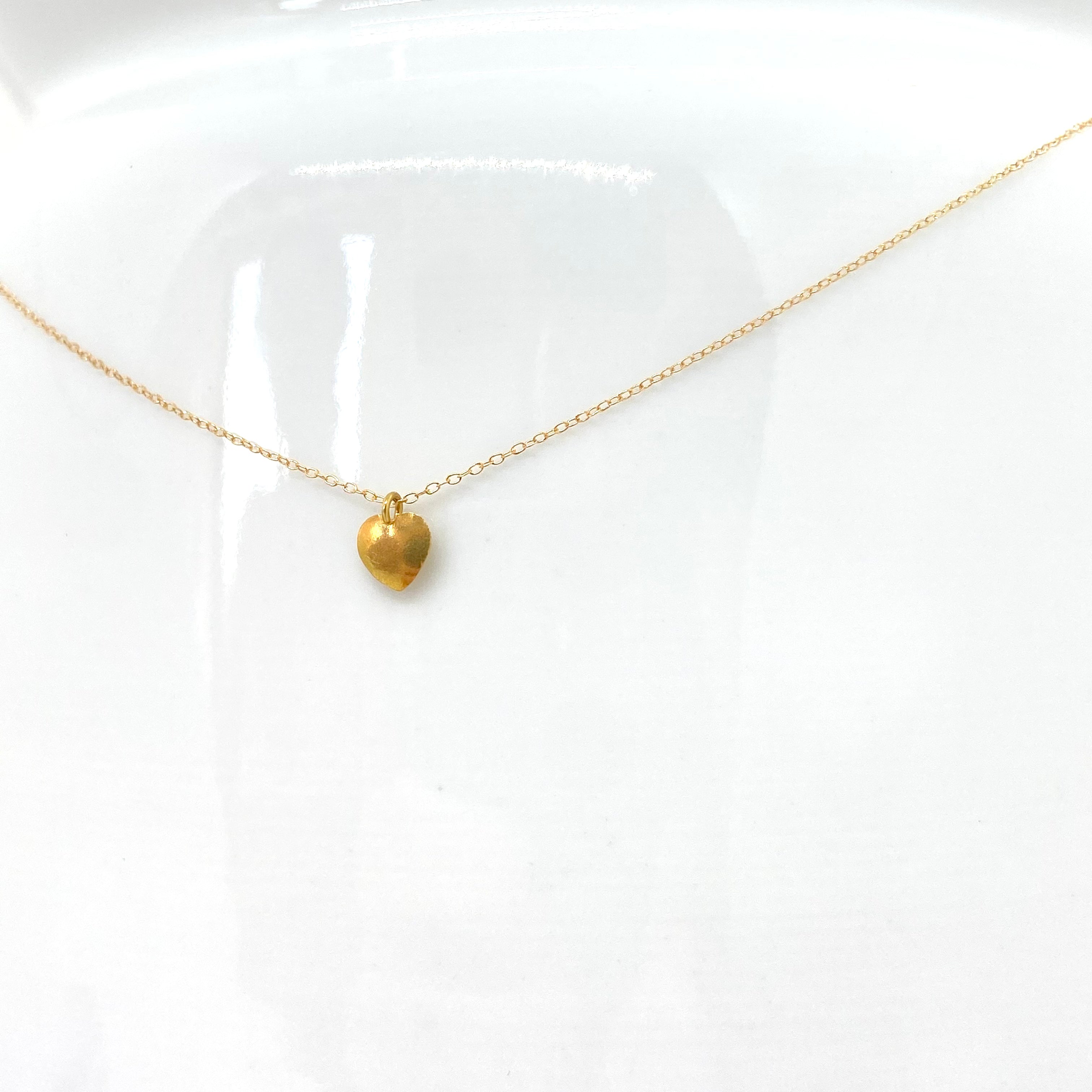 14k Gold Chain Necklace w/ 18k Gold Heart Pendant