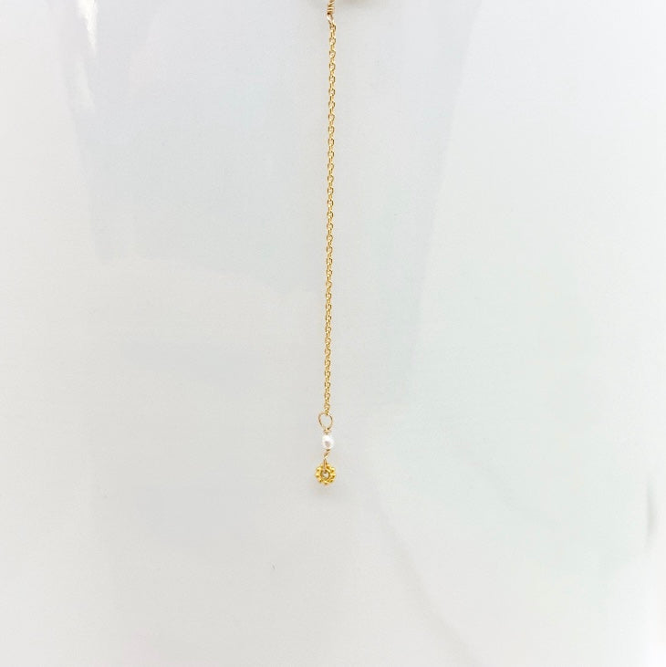 14k Gold Chain Necklace w/ Diamond & 18k Gold Nugget
