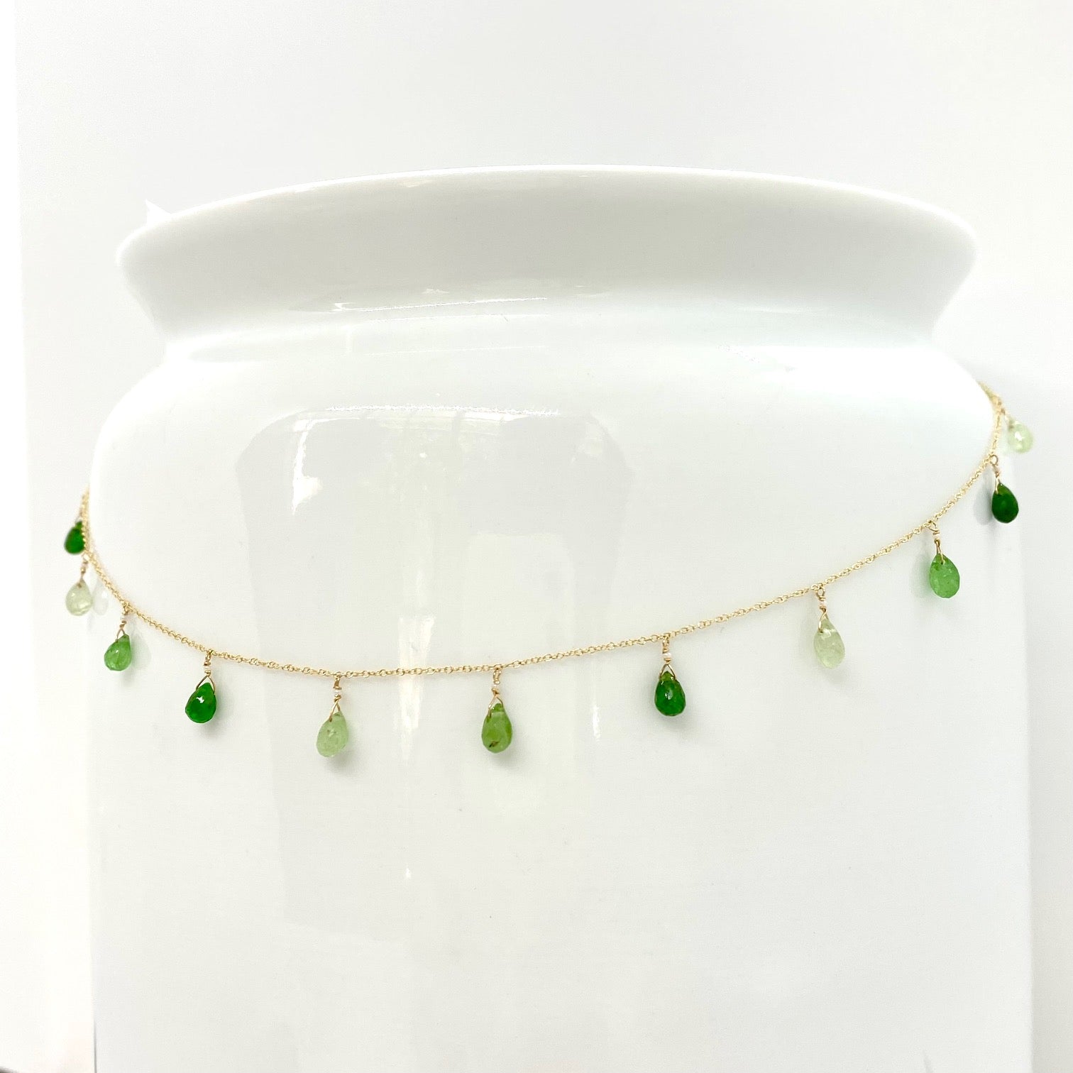 14k Gold Chain Necklace w/ Tsavorite