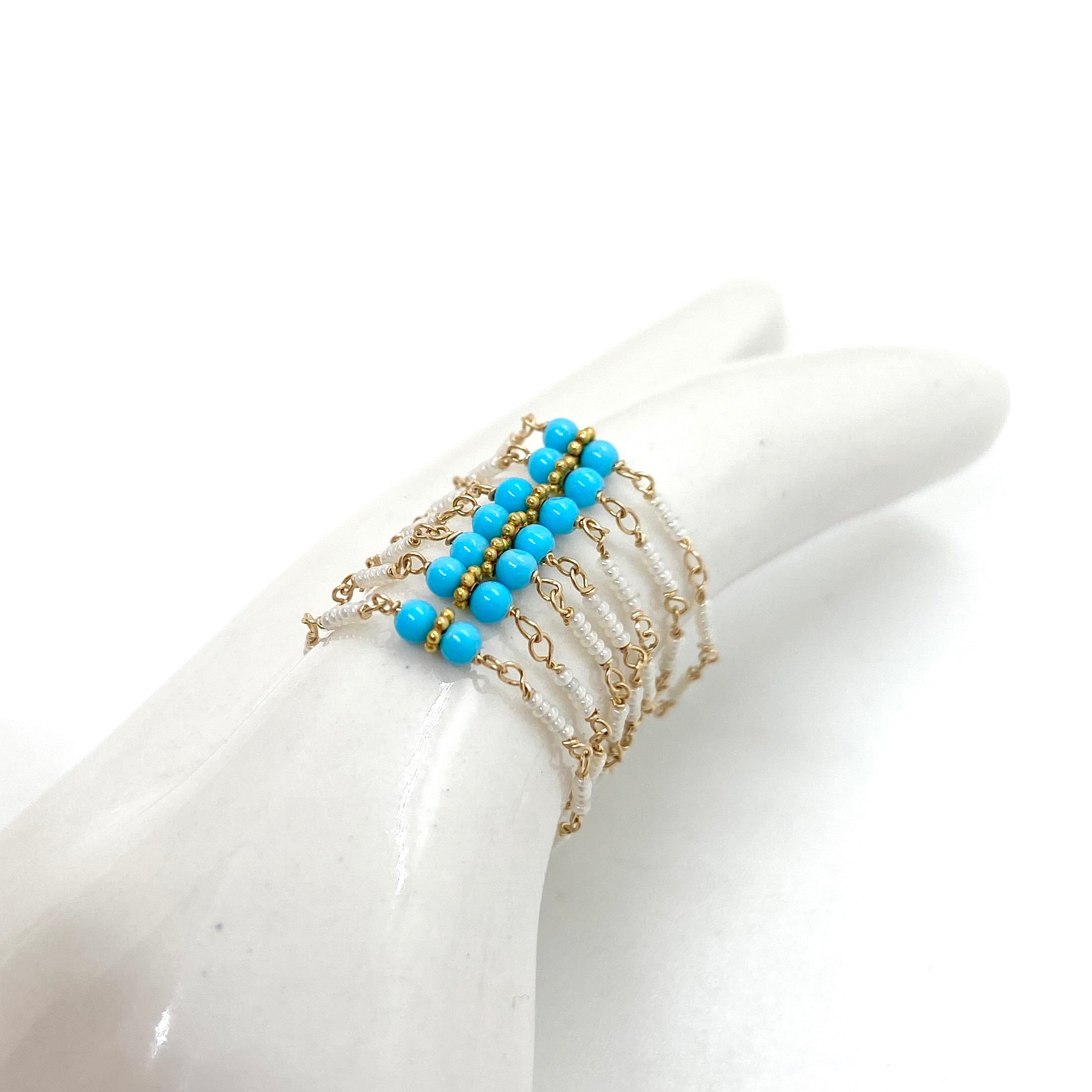 Red and Blue 14k Gold Ring