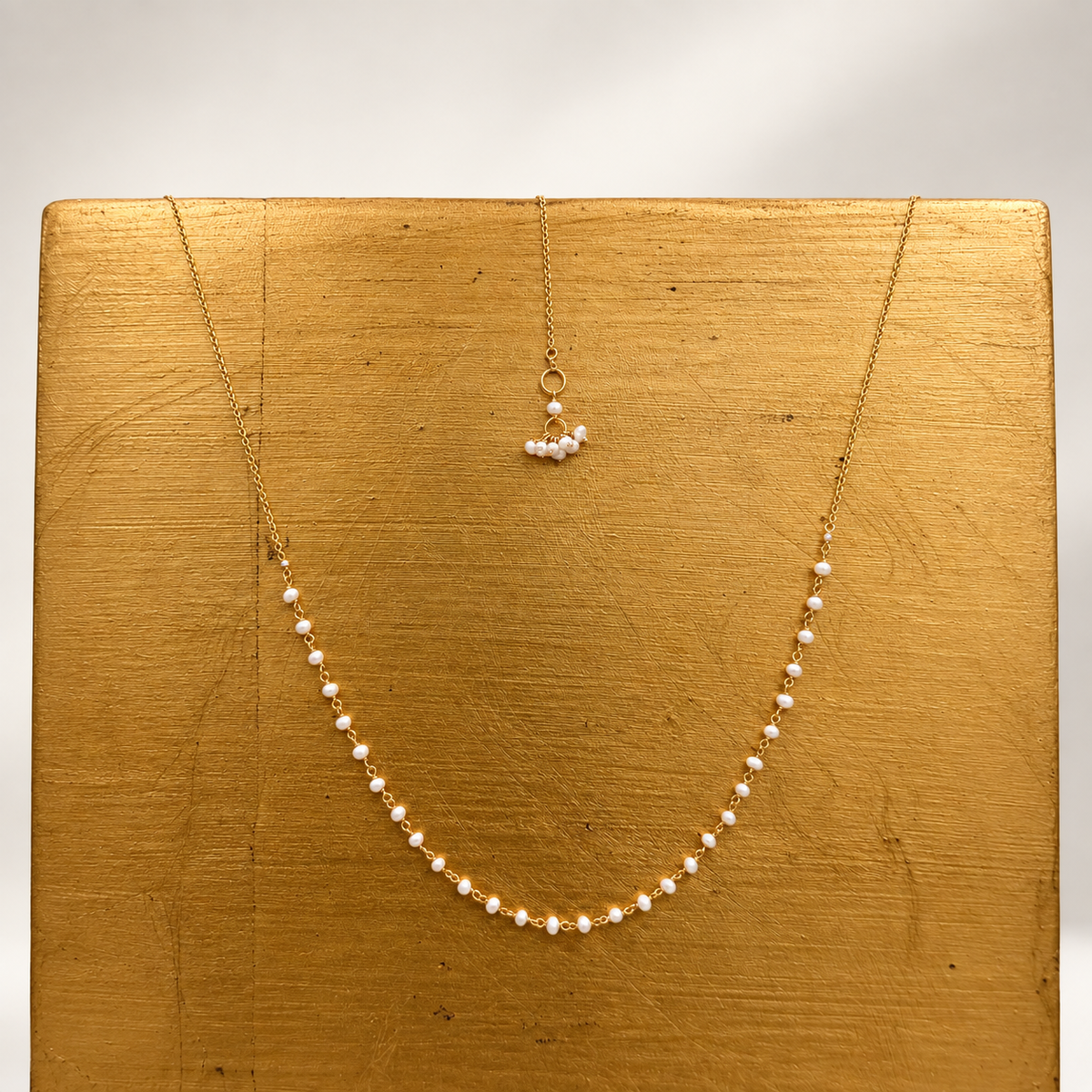 14k Gold Chain Necklace w/ Freshwater Pearls