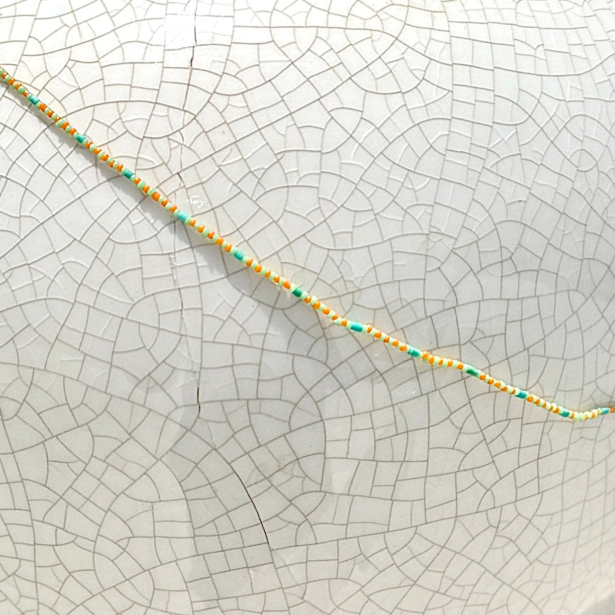 String Beaded Necklace w/ Antique Italian Beads & Afghan Turquoise