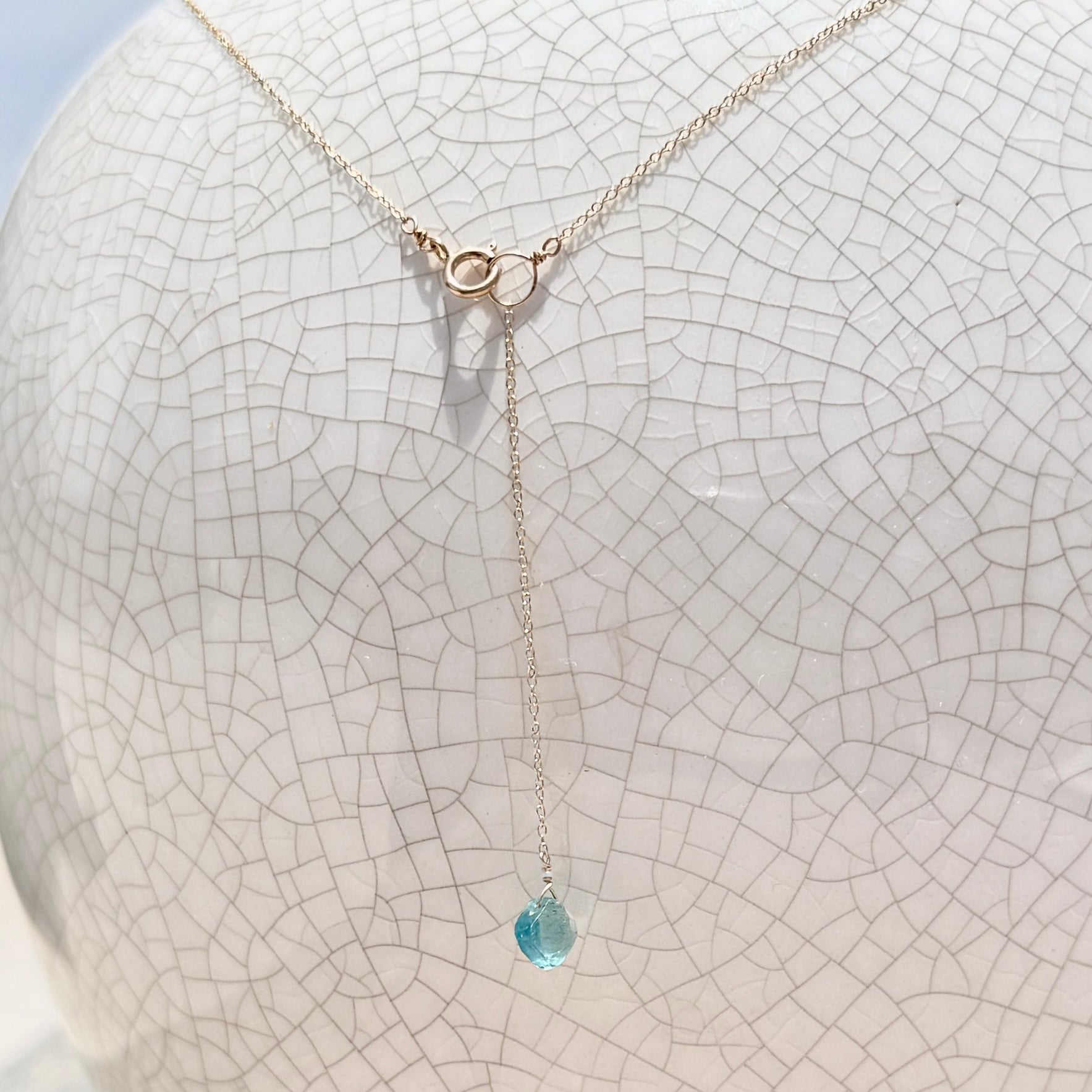 14k Gold Chain Necklace w/ Keshi Pearl