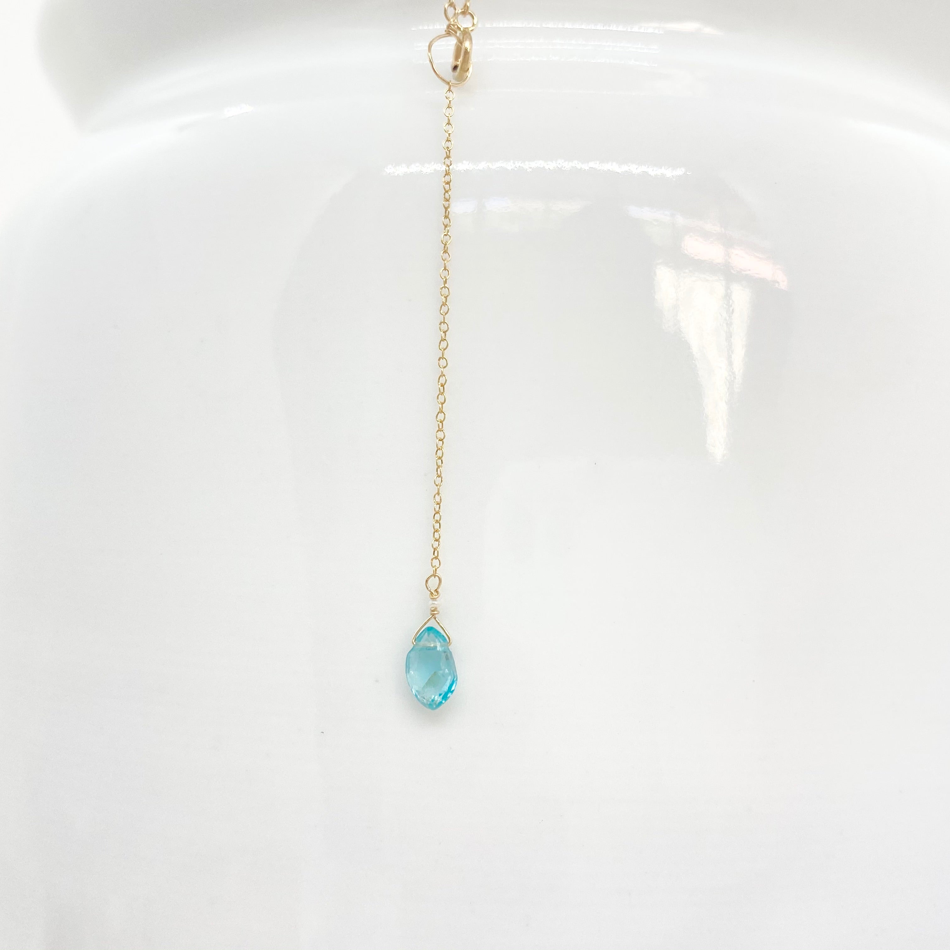 14k Gold Chain Necklace w/ Afghan Turquoise