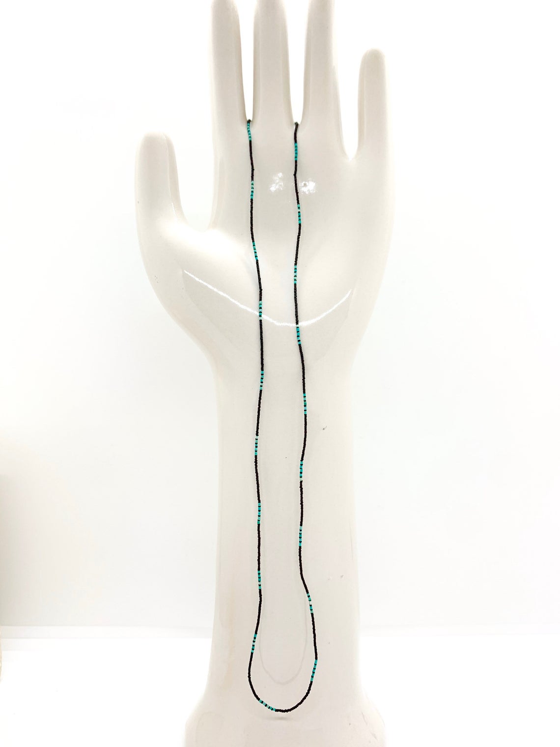 String Beaded Necklace w/ Turquoise Beads & Antique Italian Beads