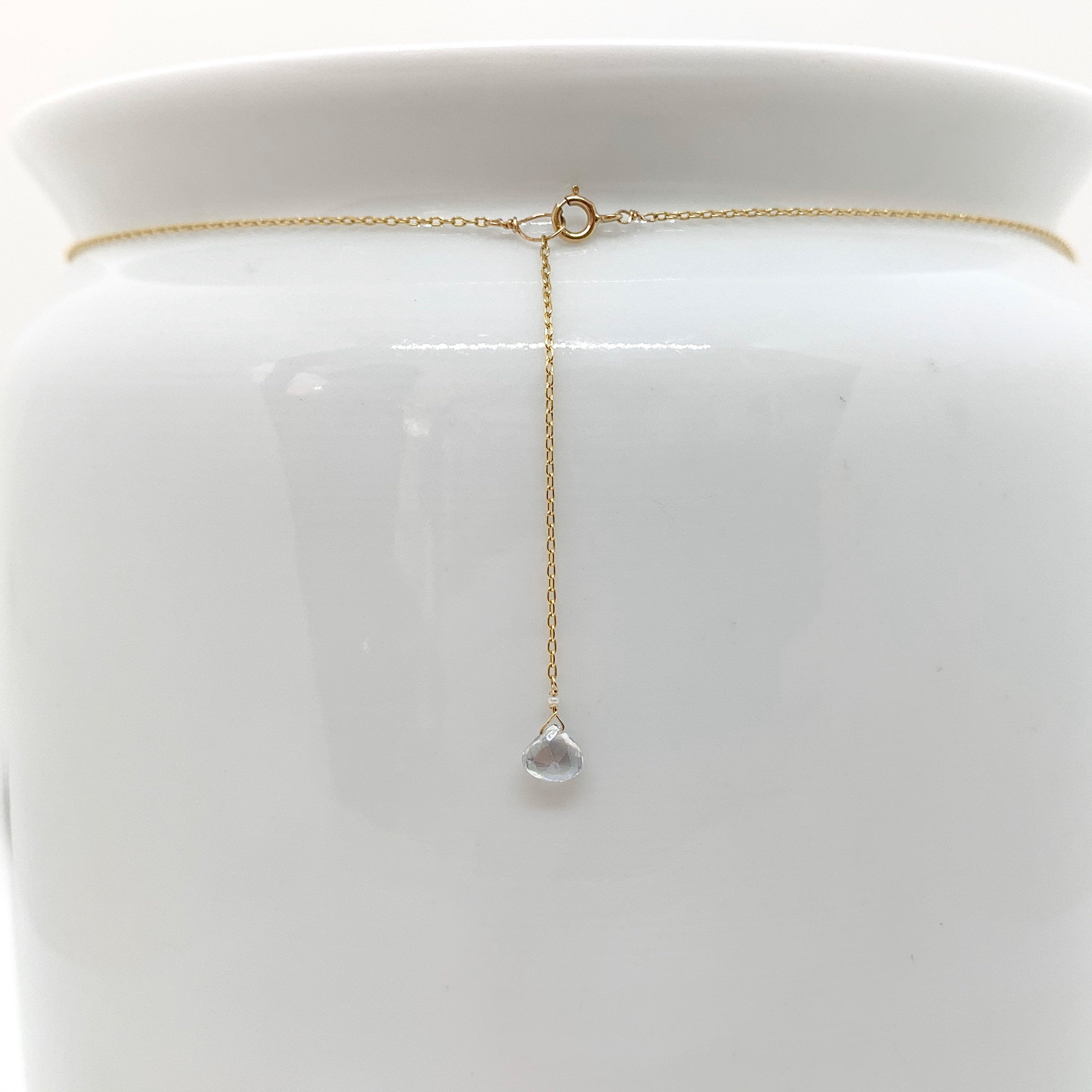 MYSTIC TOPAZ NECKLACE - Gold Topaz Necklace - 14 K Gold Chain With Mystic Topaz Necklace - Gift For Women - Modern Style Pendent