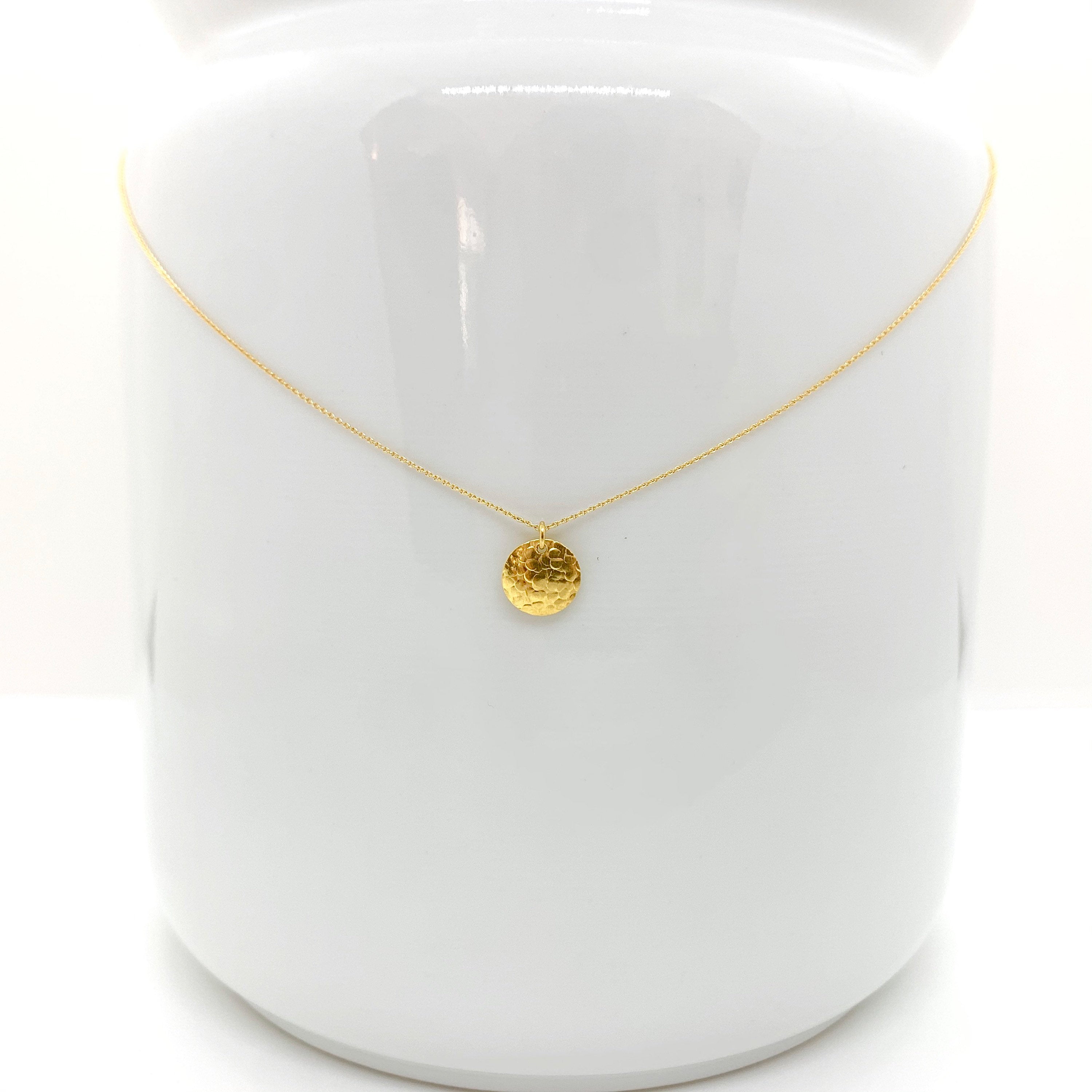 Buy 18K Gold Pendant Necklace w Disk Charm Pendant debbiedelacueva