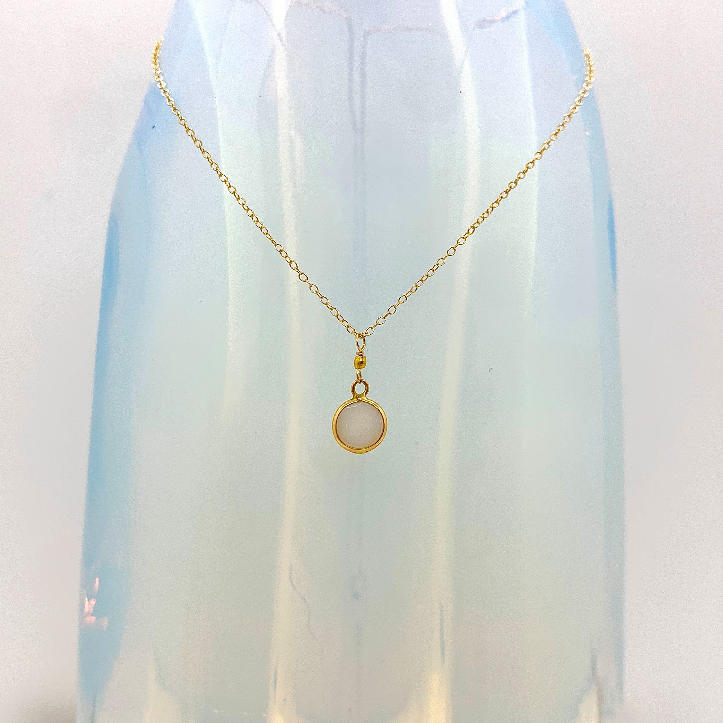 14k Gold Chain Necklace w/ 14k Gold Opal Pendant & 18k Gold Nugget