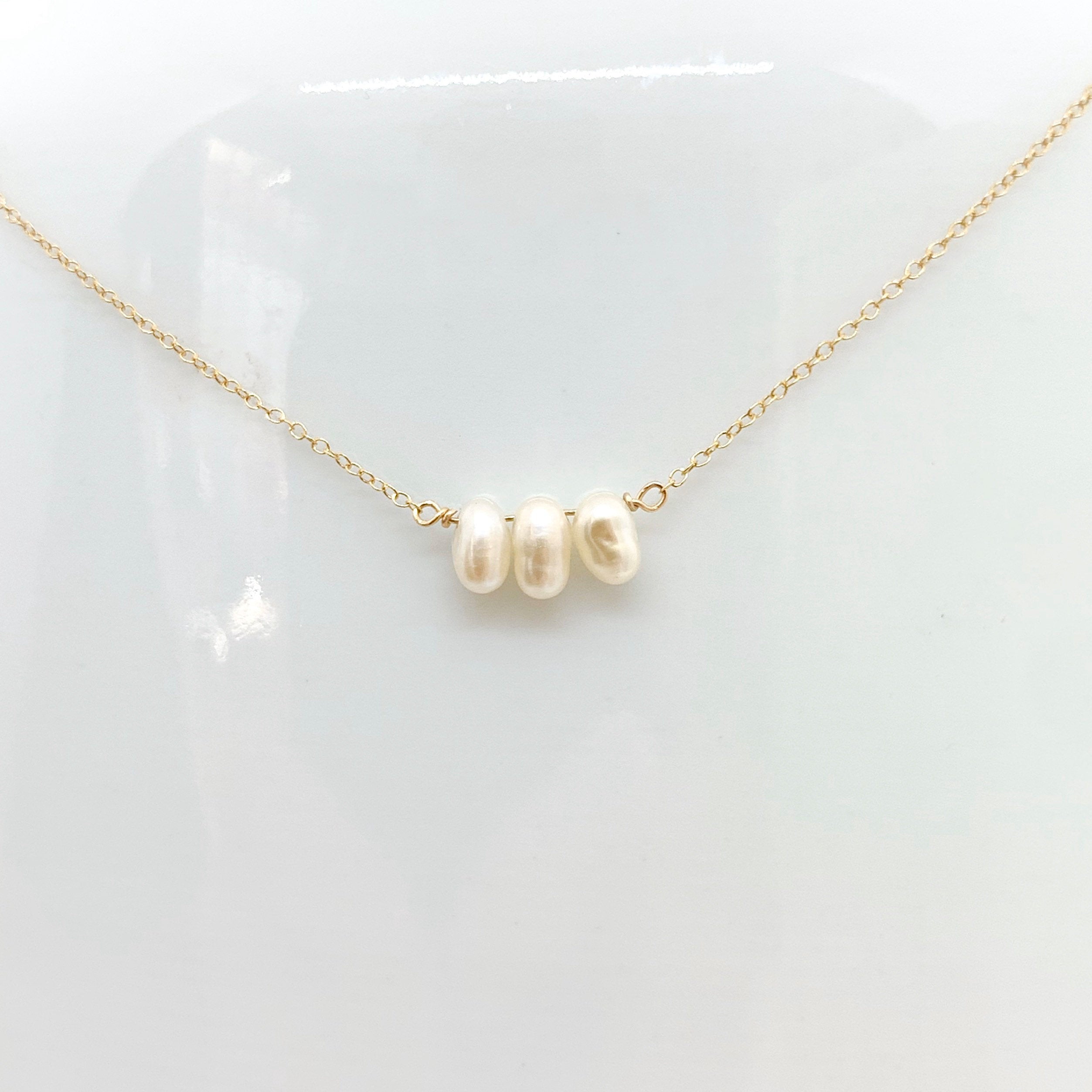 14k Yellow Gold Chain Necklace w/ Mystic Topaz & Freshwater Pearls