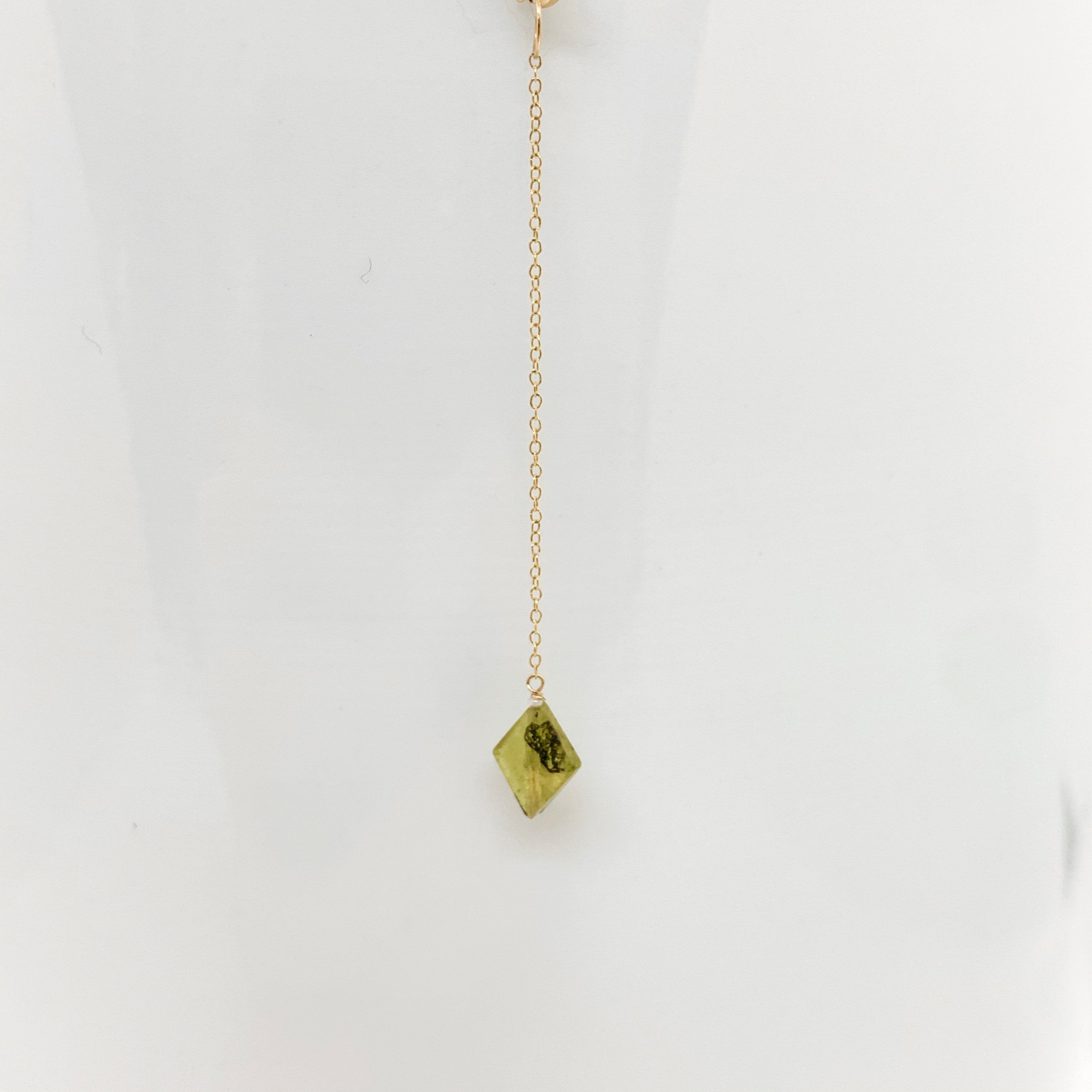 14k Gold Chain Necklace w/ Peridot, 18k Gold Daisies, 18k Gold Nuggets, 18k Gold Loop & Antique Italian Beads