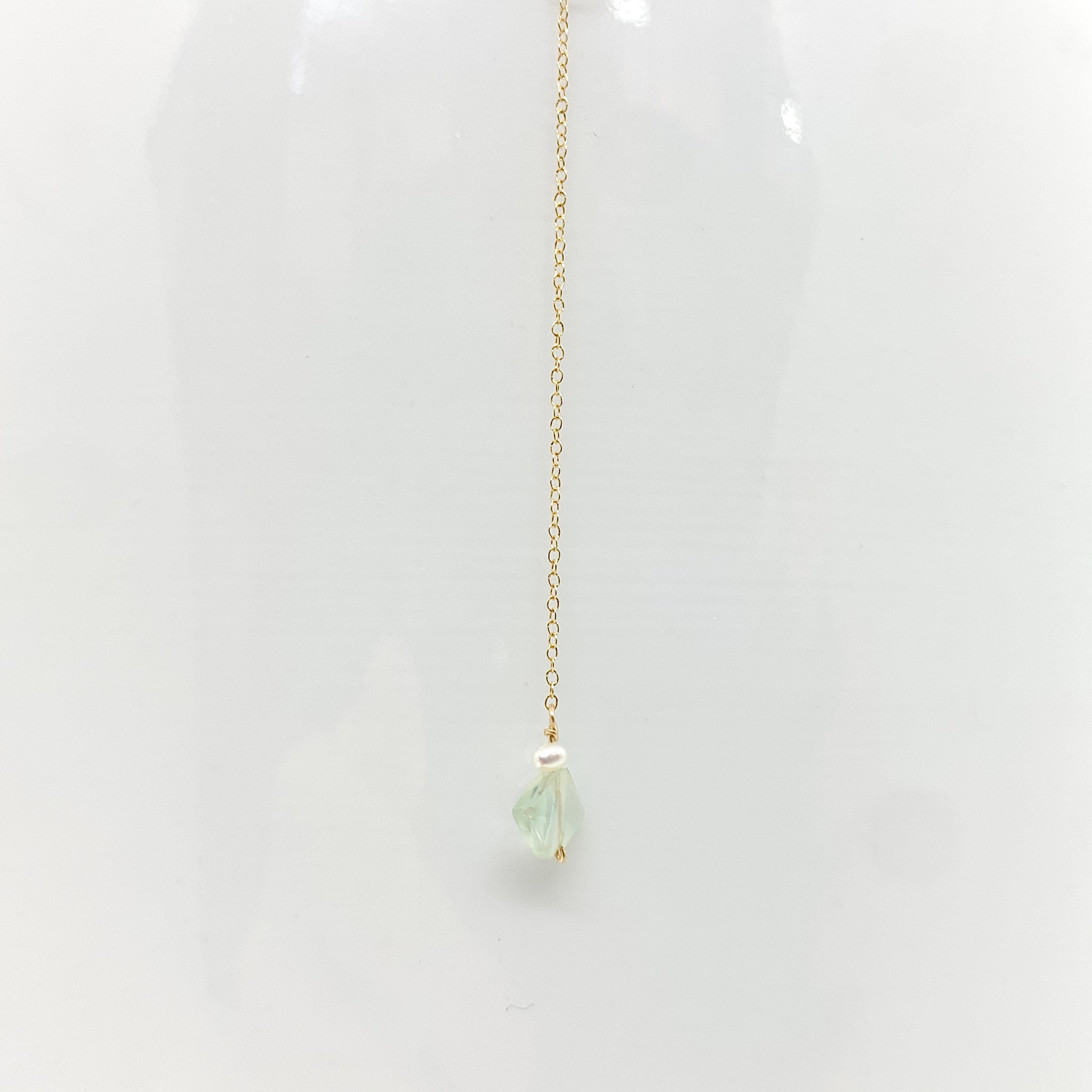 14k Gold Chain Necklace w/ Keshi Pearls, 18k Gold Daisies