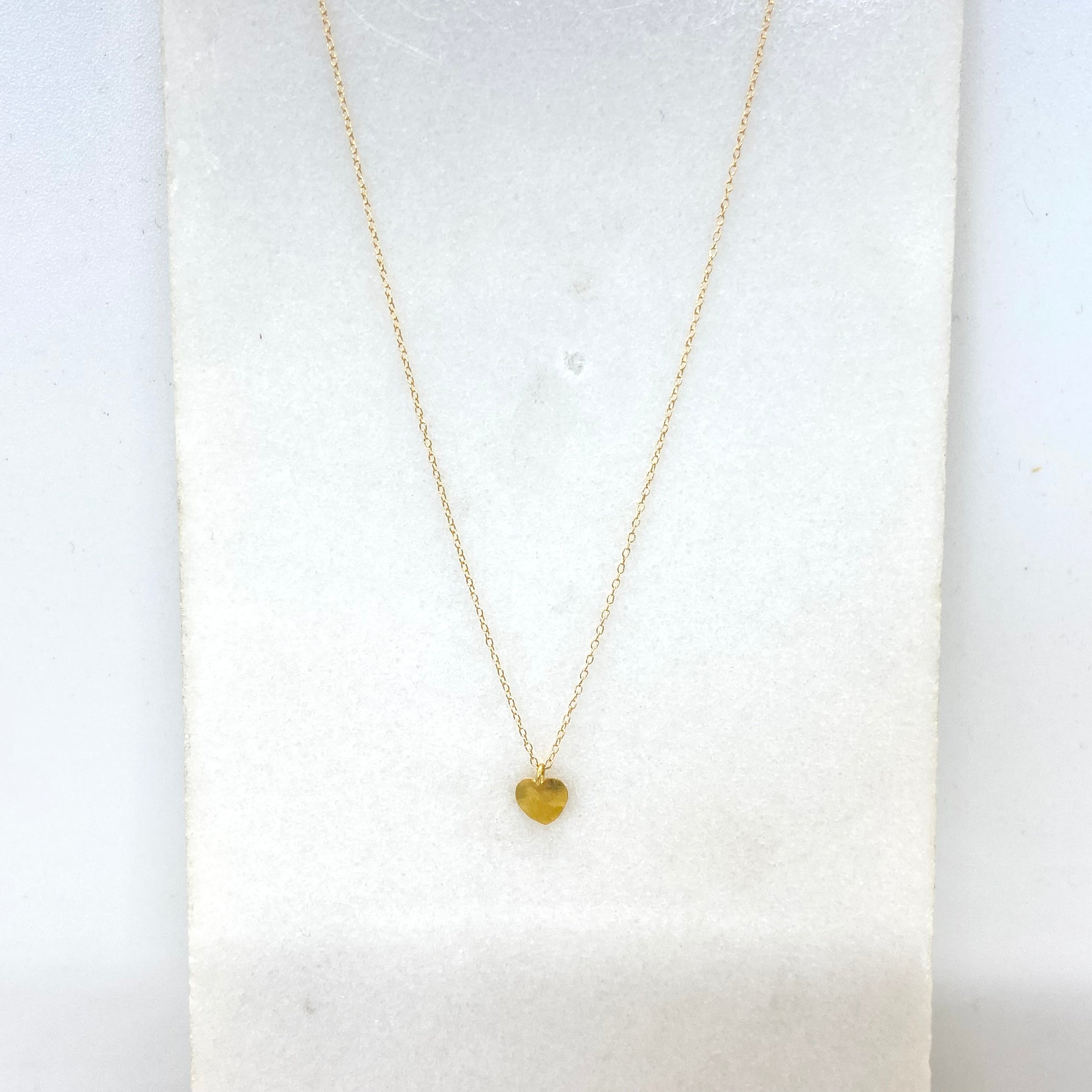 14k Gold Chain Necklace w/ 18k Gold Heart Pendant