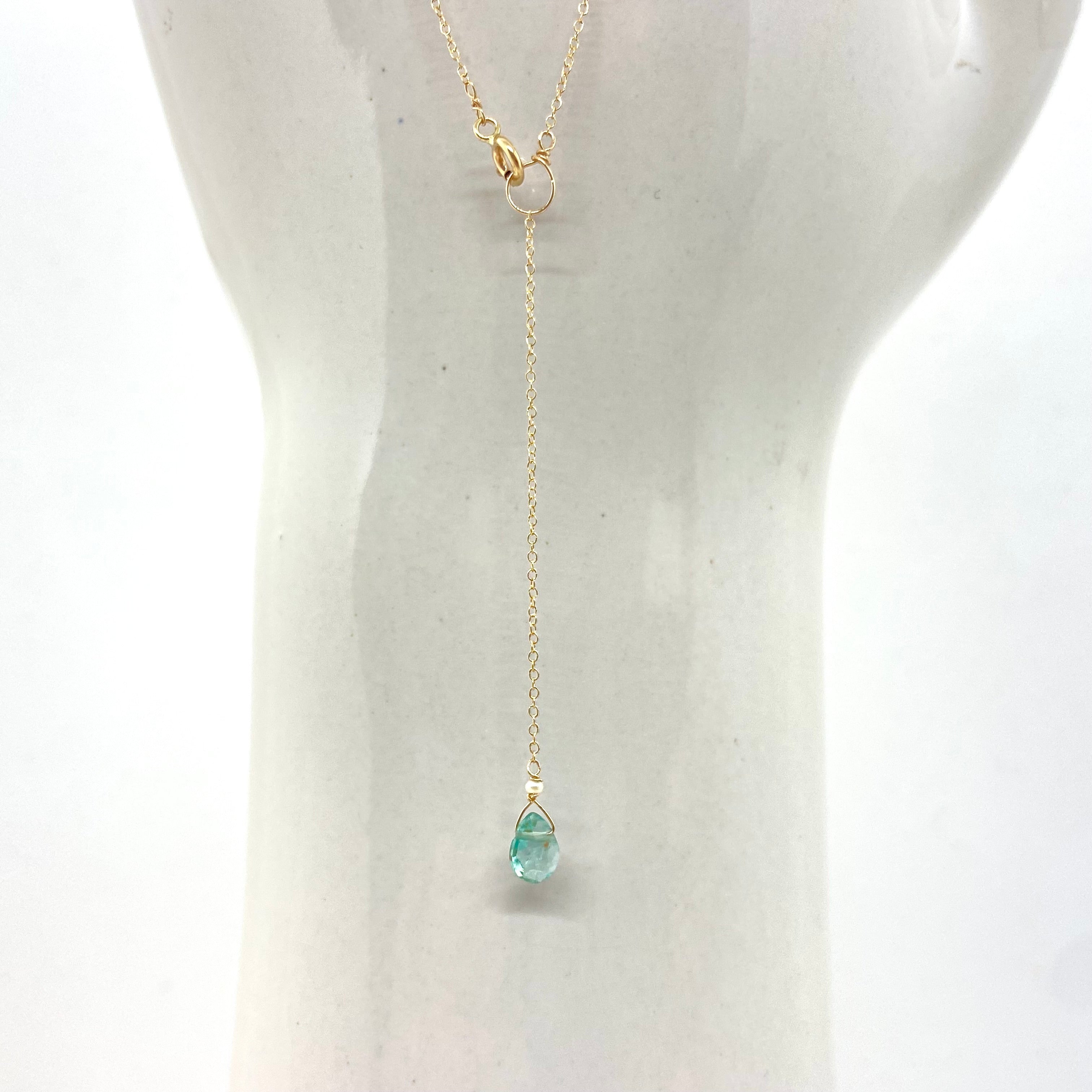 14k Gold Chain Necklace w/ 18k Gold Pendant, Freshwater Pearls, Diamonds & Antique Italian Beads