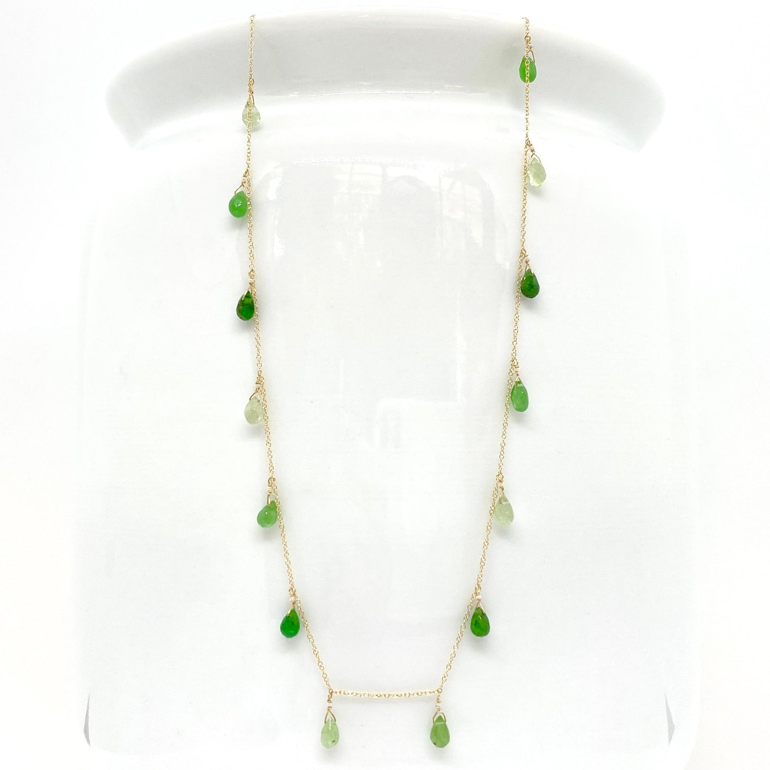 14k Gold Chain Necklace w/ Tsavorite