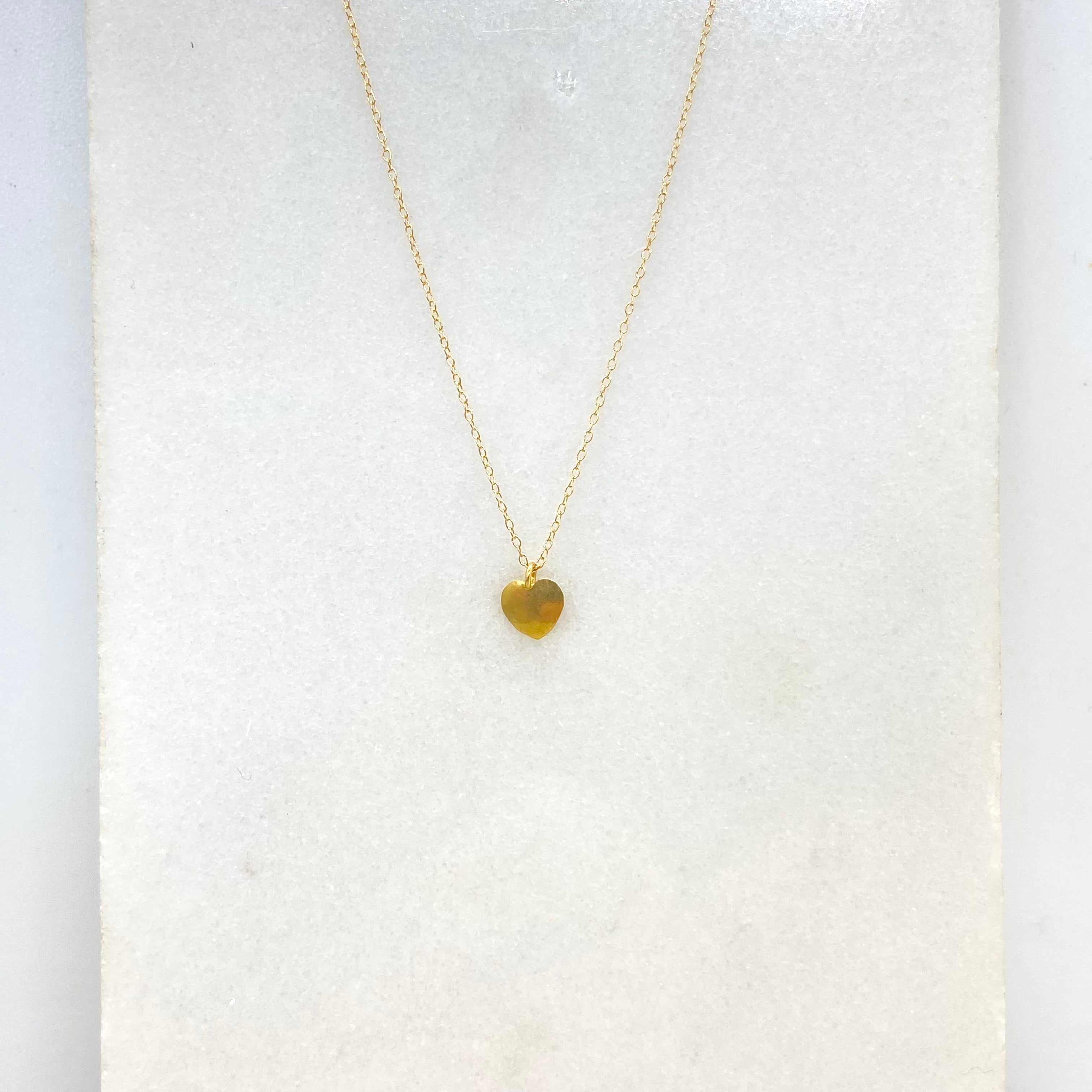 14k Gold Chain Necklace w/ 18k Gold Heart Pendant