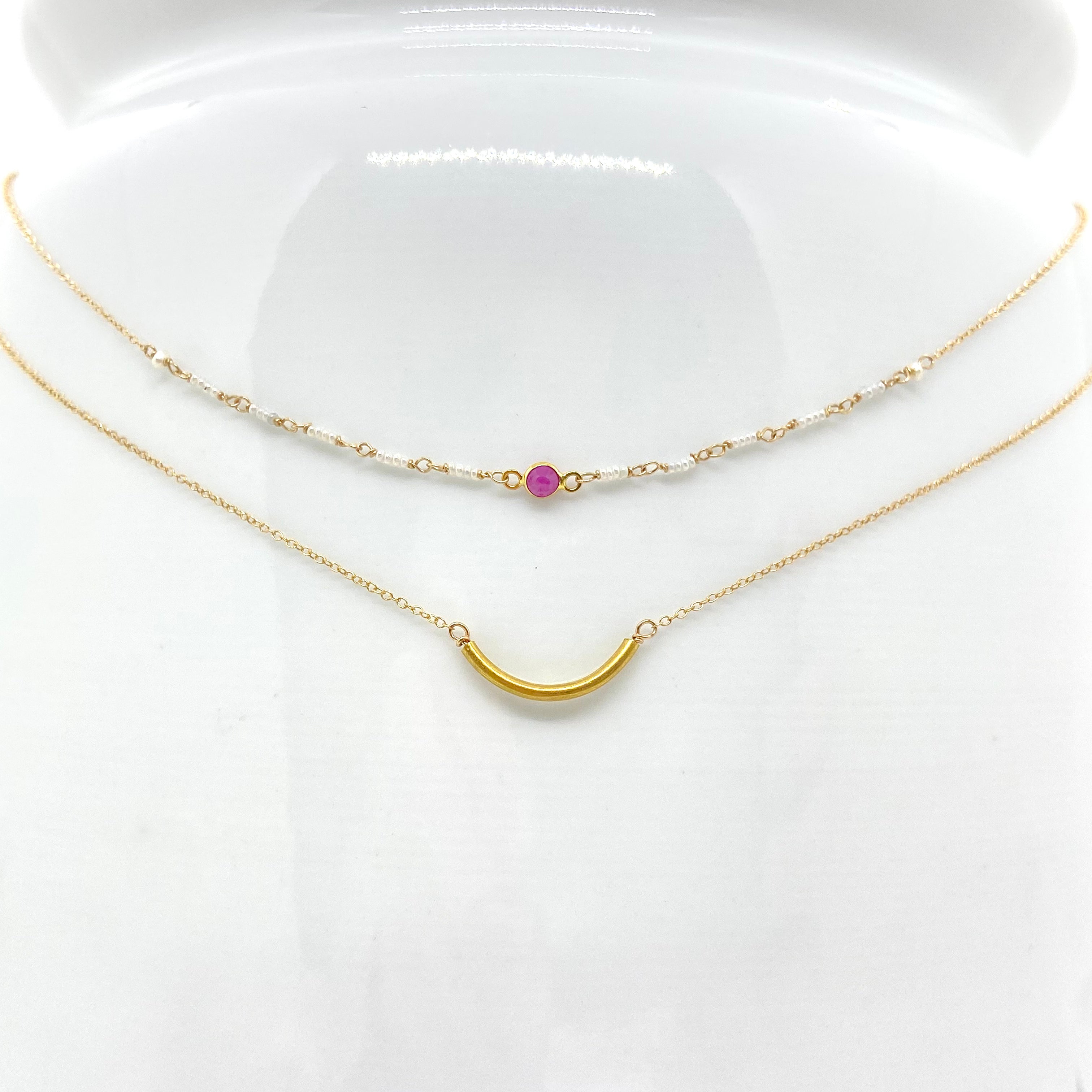 14k Gold Chain Necklace  w/ 18k Gold Pendant