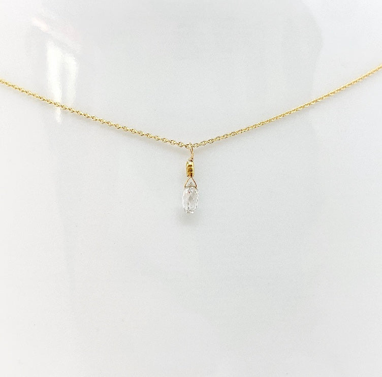 14k Gold Chain Necklace w/ Diamond & 18k Gold Nugget