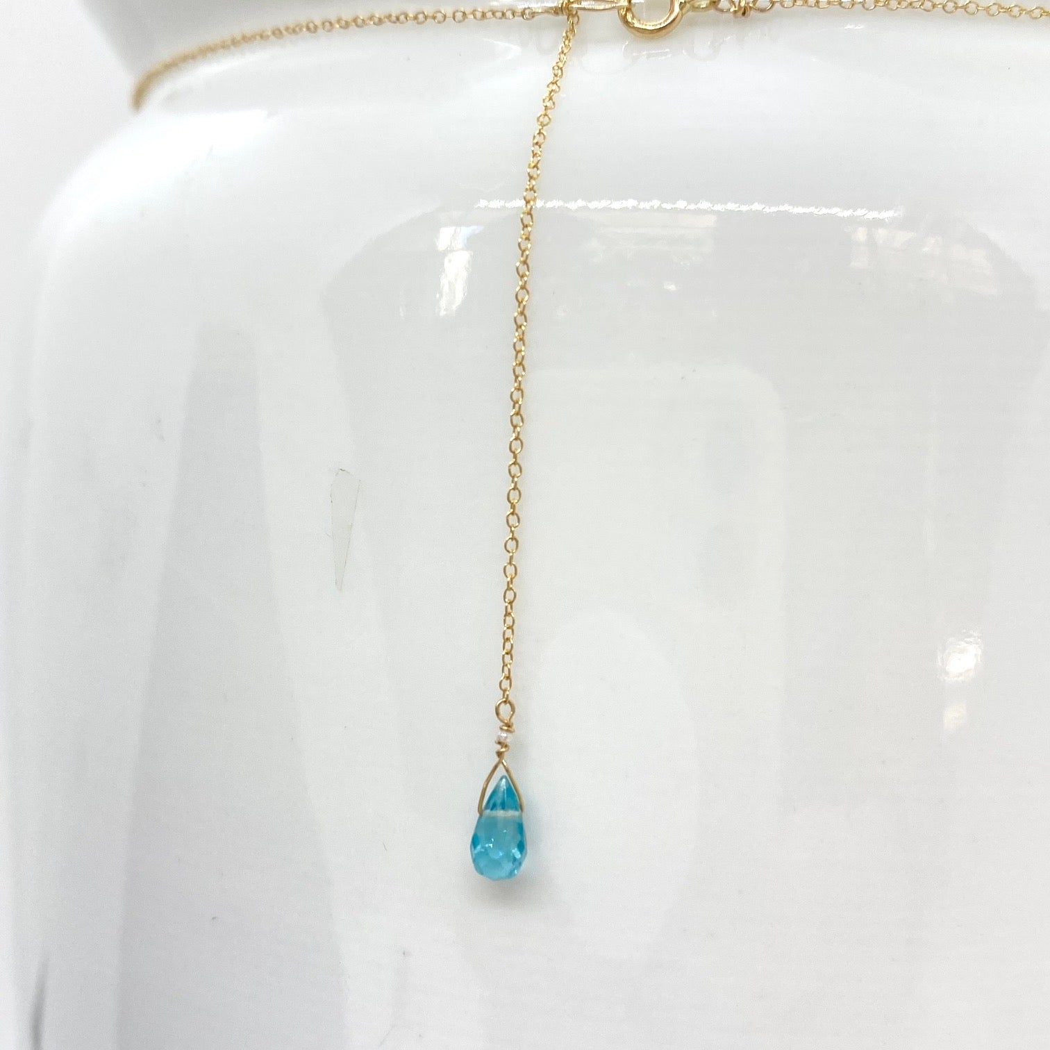 14k Gold Chain Necklace w/ Pre-Columbian Shells & Afghan Turquoise