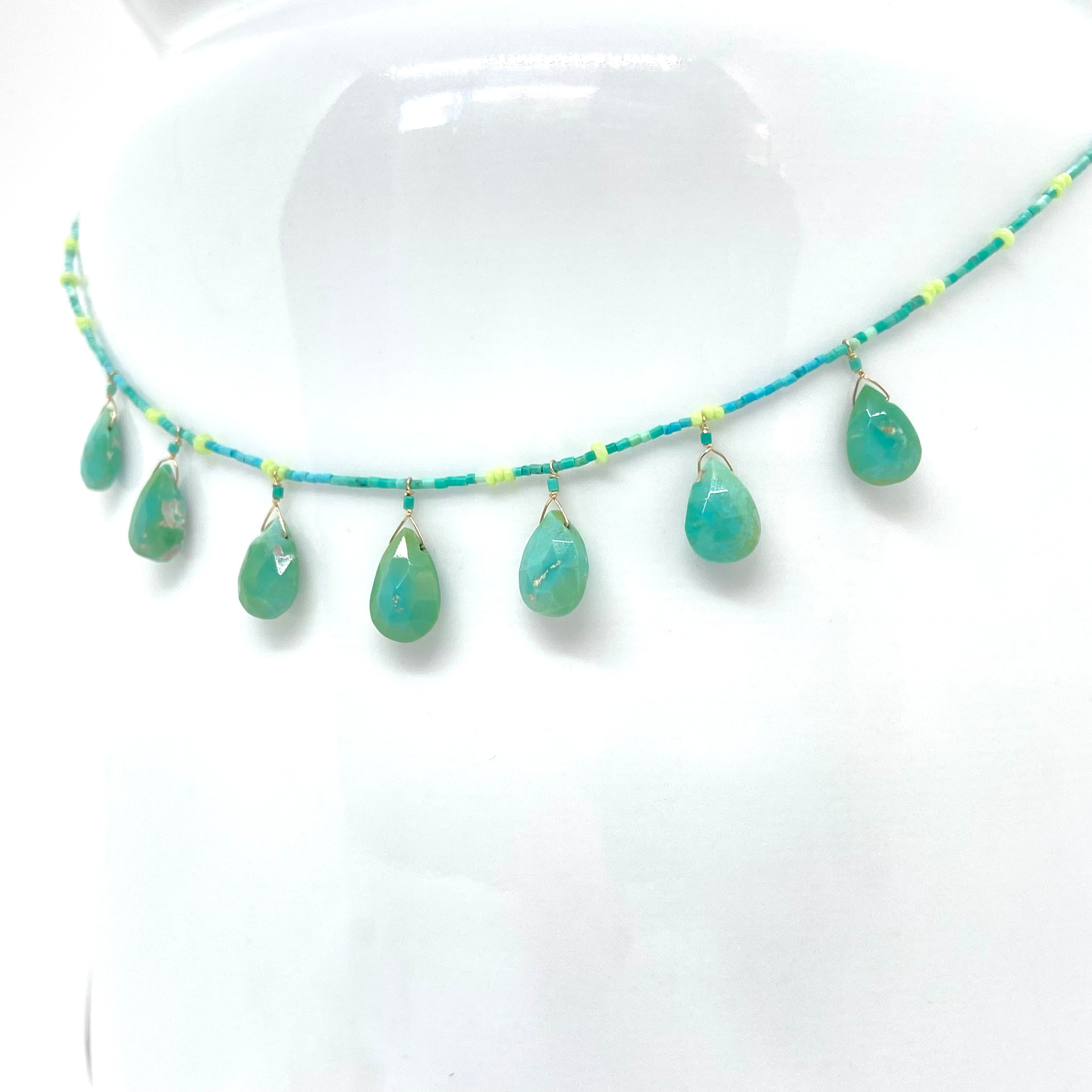 String Beaded w/ Turquoise & Afghan Turquoise
