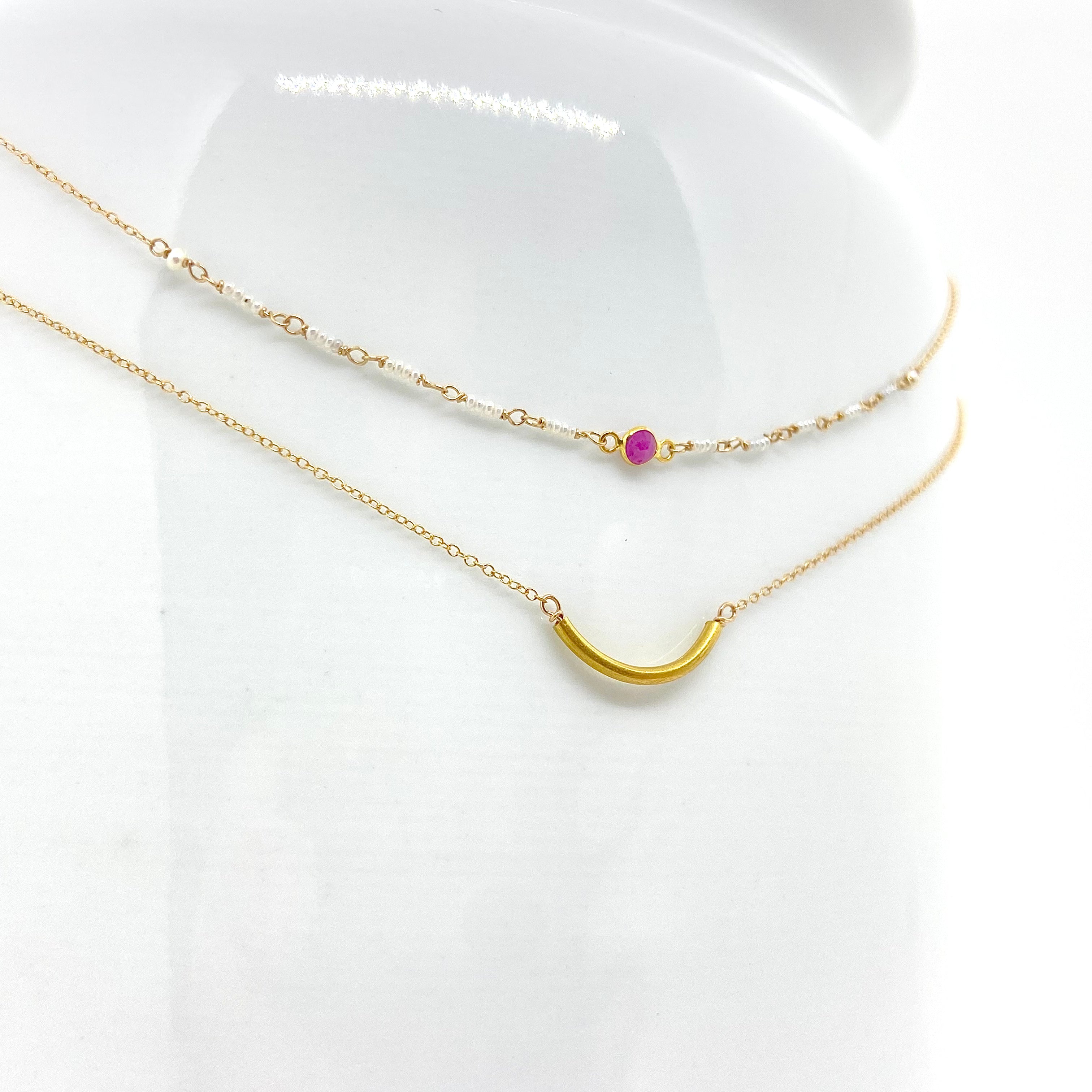 14k Gold Chain Necklace  w/ 18k Gold Pendant