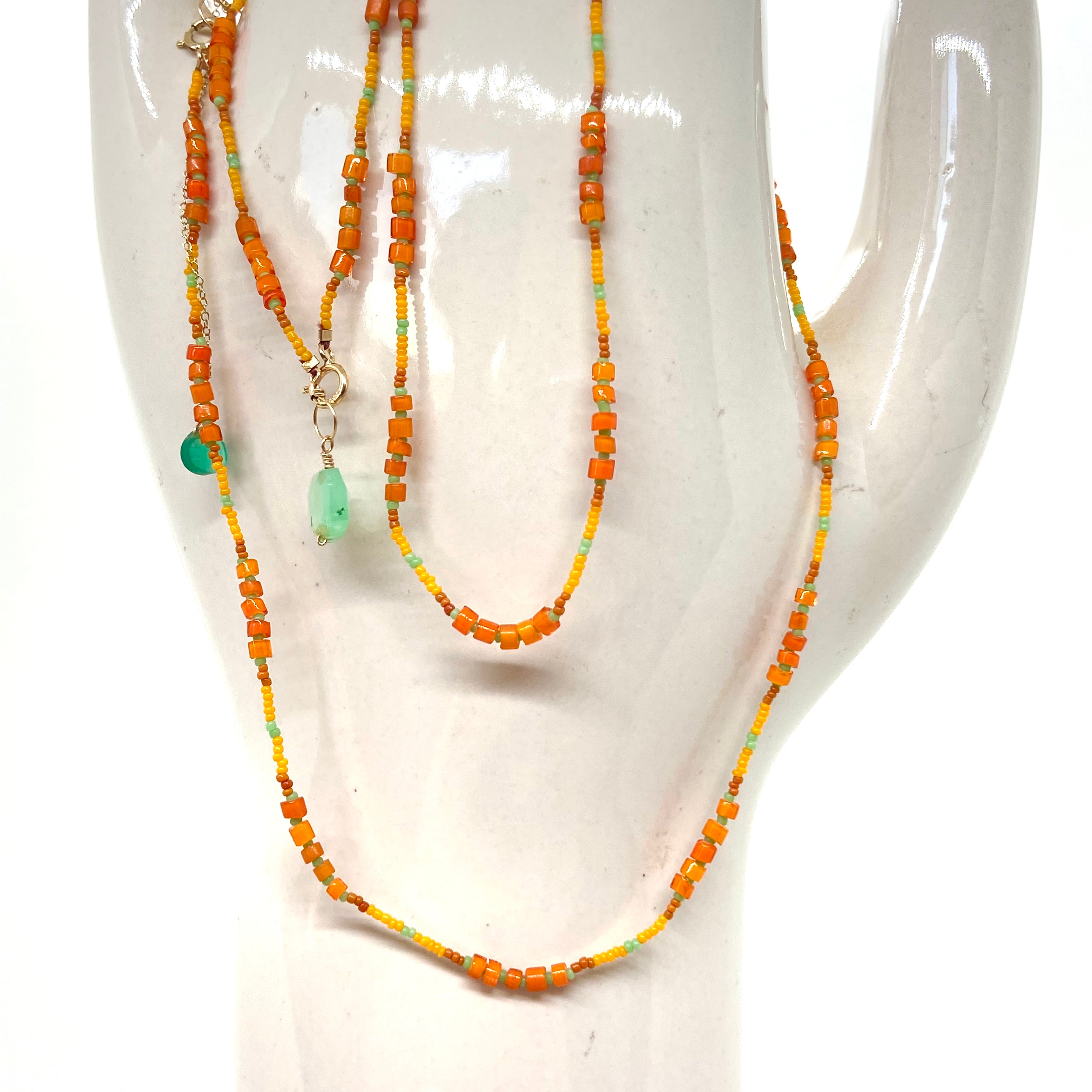 String Beaded Necklace w/ Antique Italian Beads